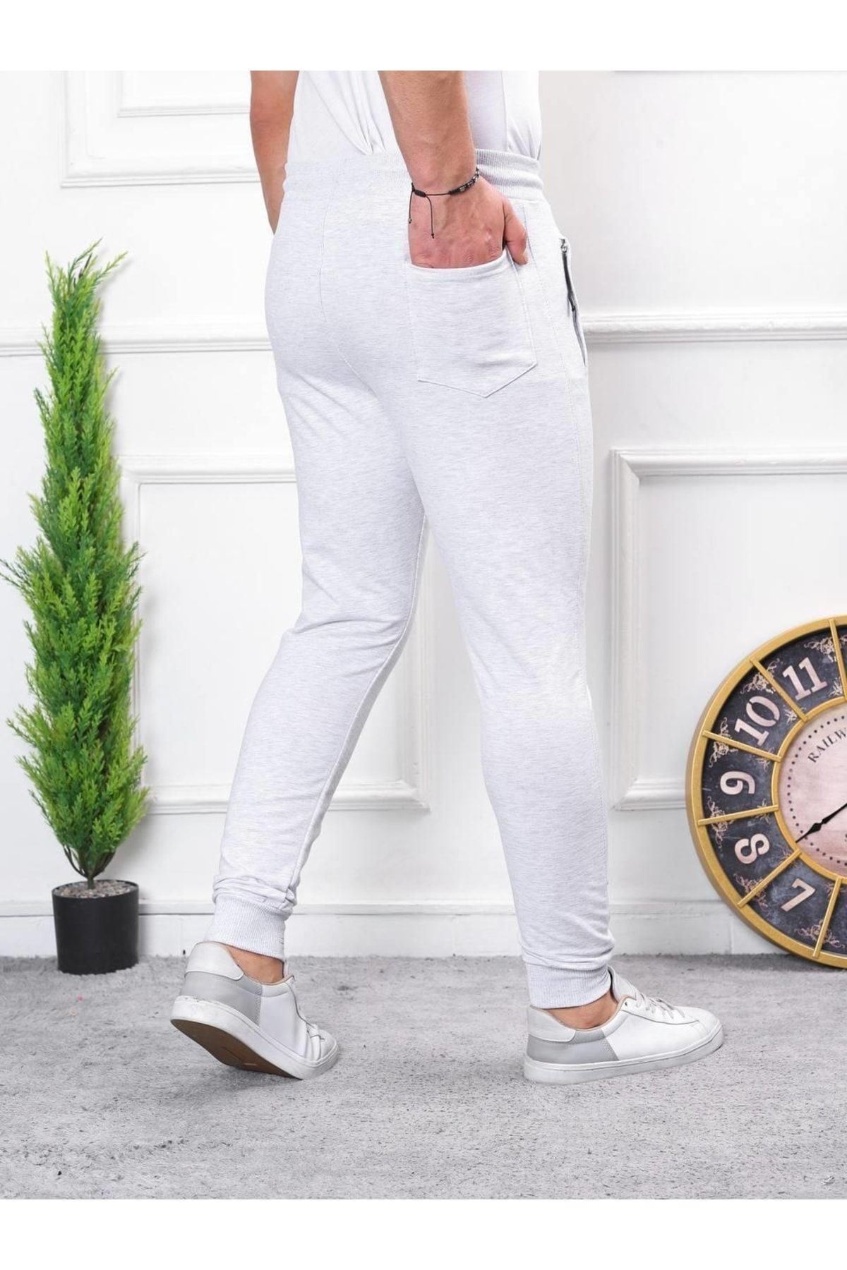 Erkek Iki Iplik Compact Kumaş Baskılı Manşetli Eşofman