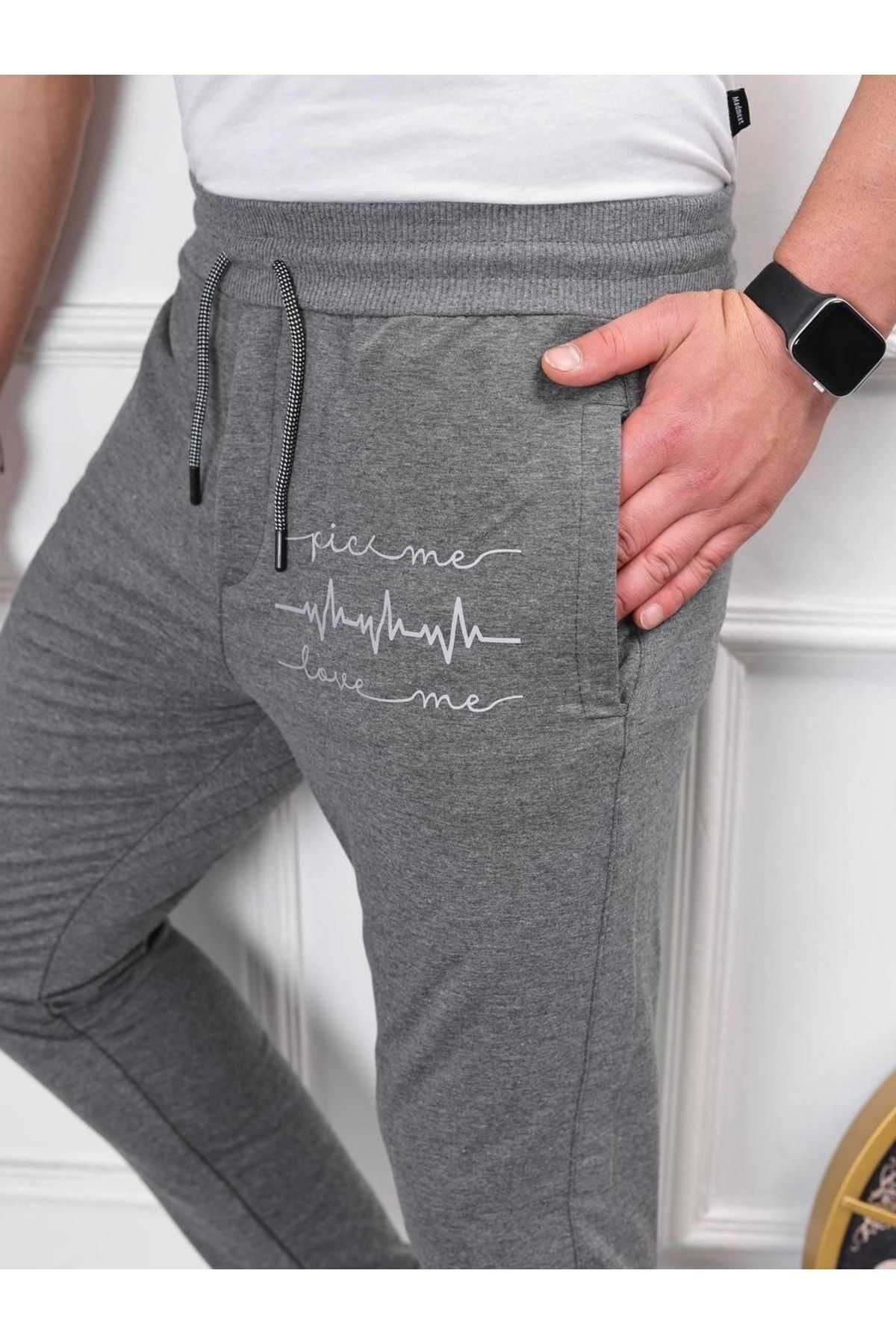 Erkek Iki Iplik Compact Kumaş Baskılı Eşofman