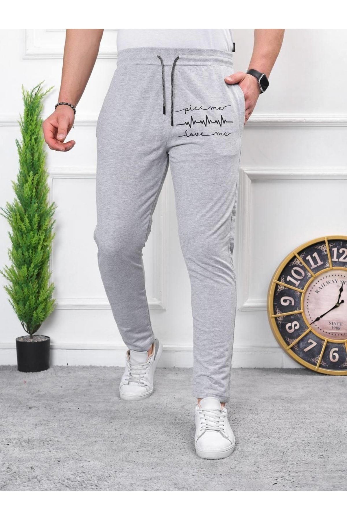 Erkek Iki Iplik Compact Kumaş Baskılı Eşofman