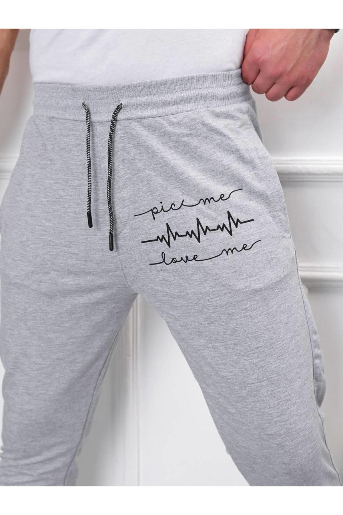 Erkek Iki Iplik Compact Kumaş Baskılı Eşofman