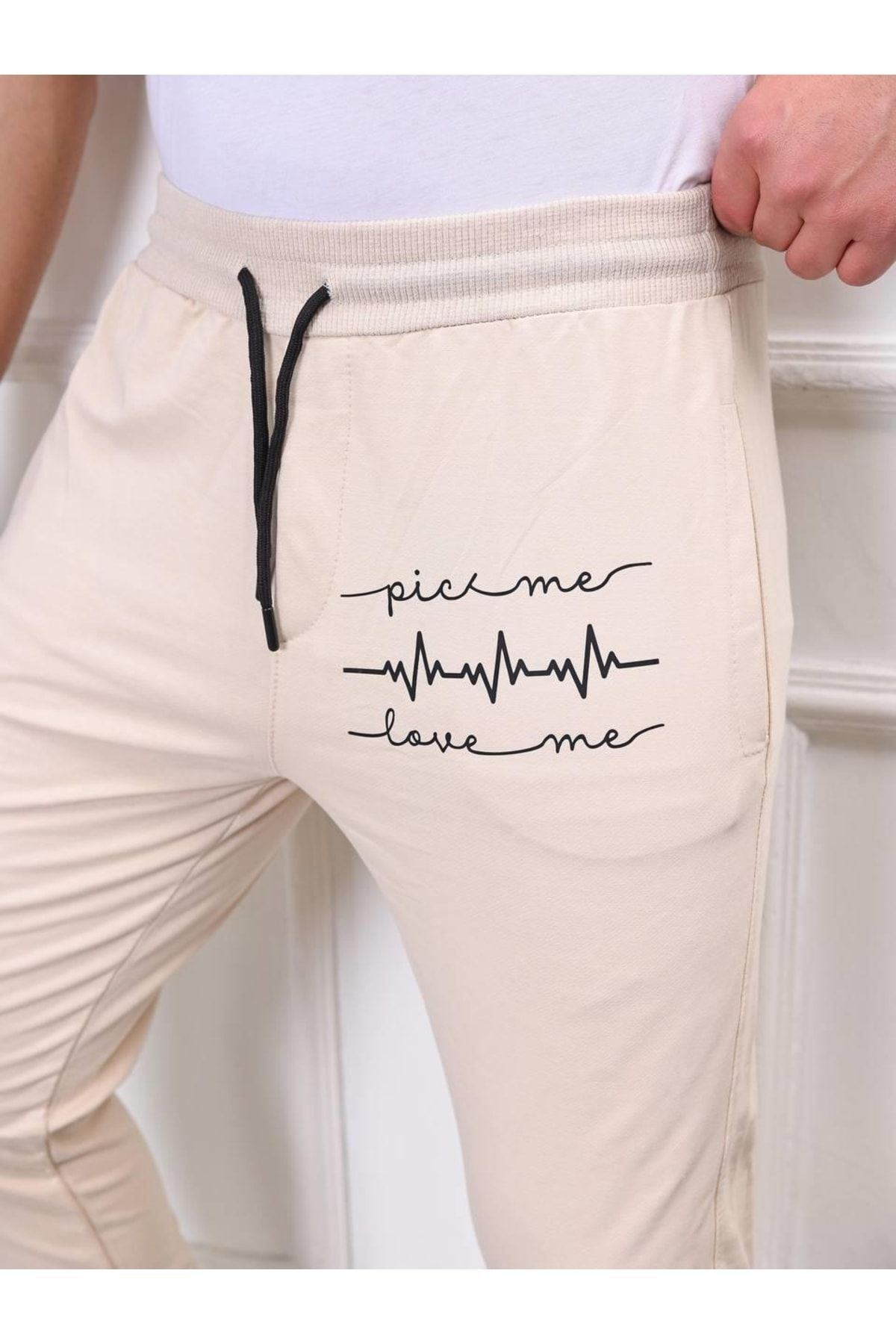 Erkek Iki Iplik Compact Kumaş Baskılı Eşofman