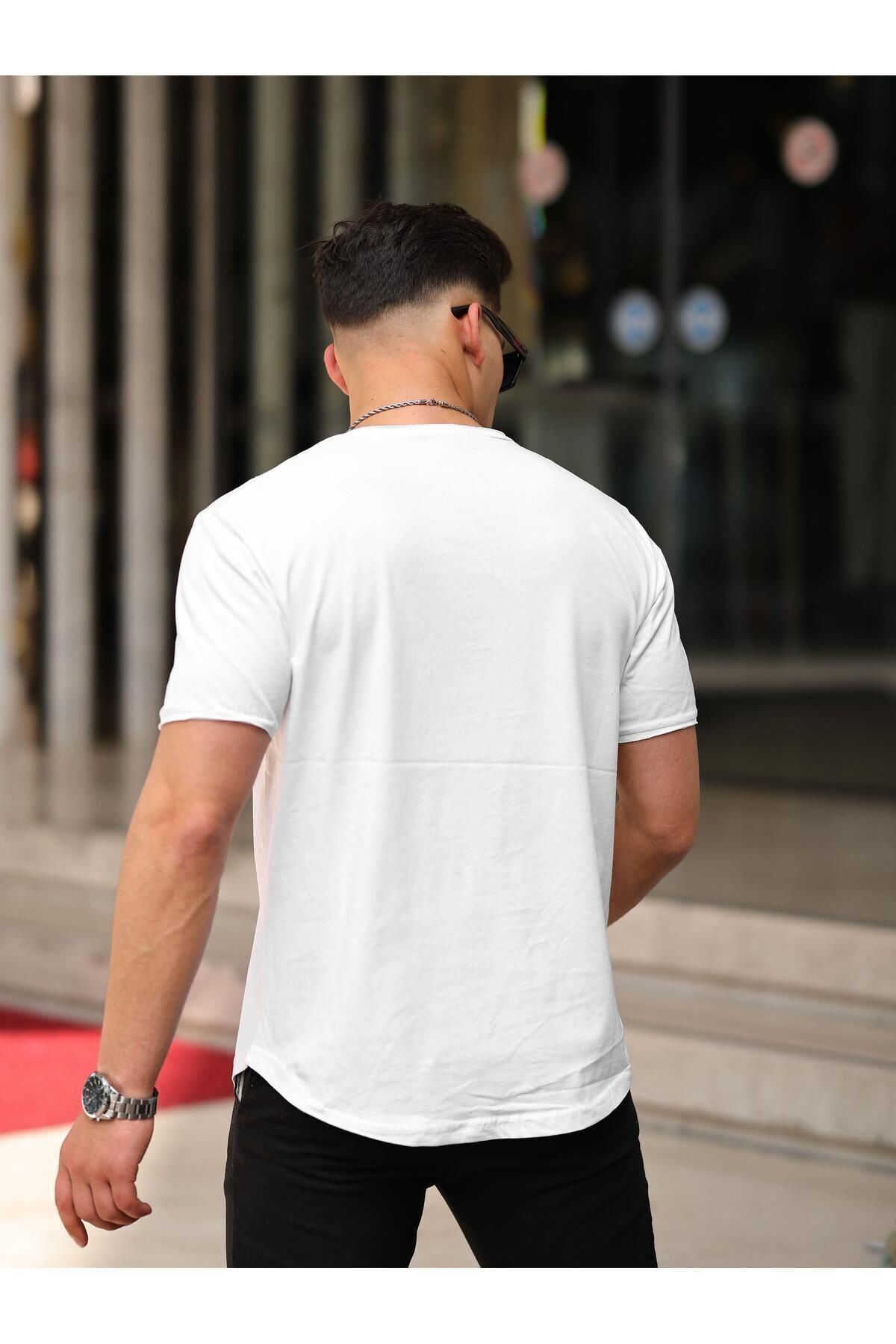 Erkek Oval Kesim Slim Fit Pis Yaka Salaş T- Shirt