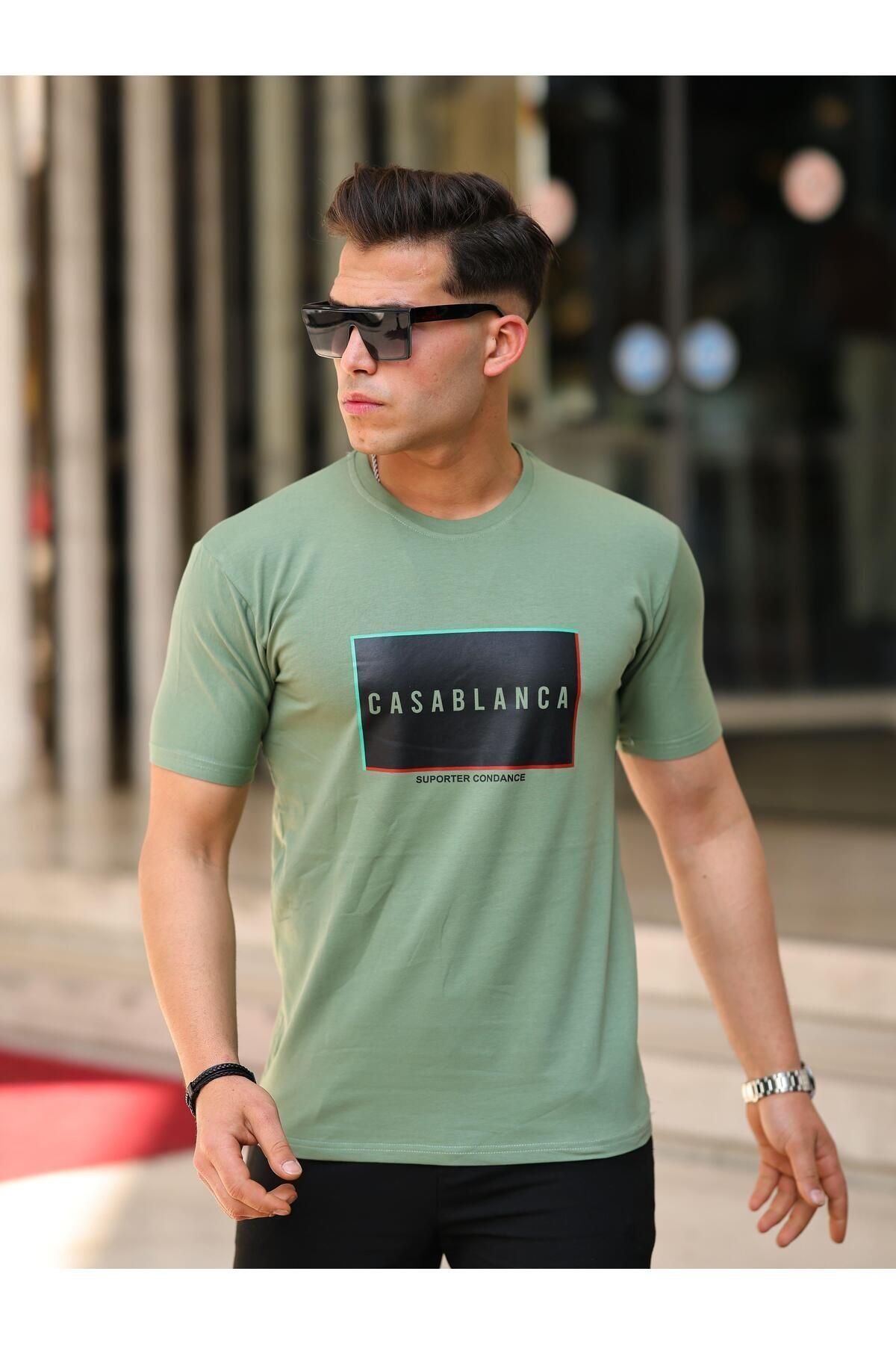 Erkek Slim Fit T-shirt Casablanca