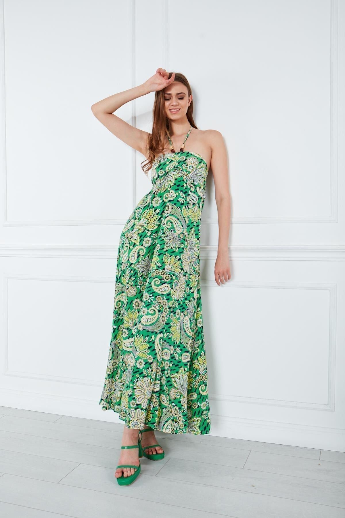 Kadın Sahil Askı Detaylı Elbise