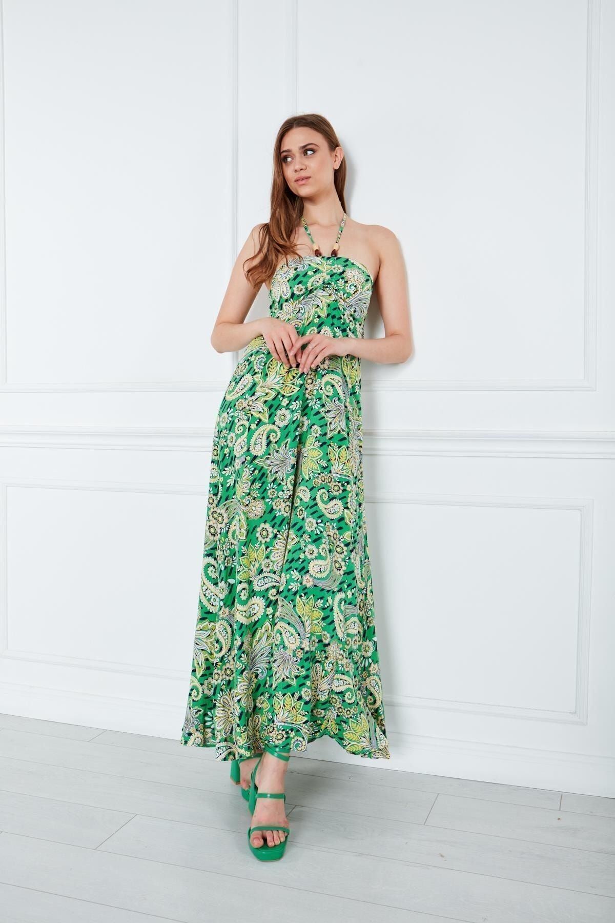 Kadın Sahil Askı Detaylı Elbise