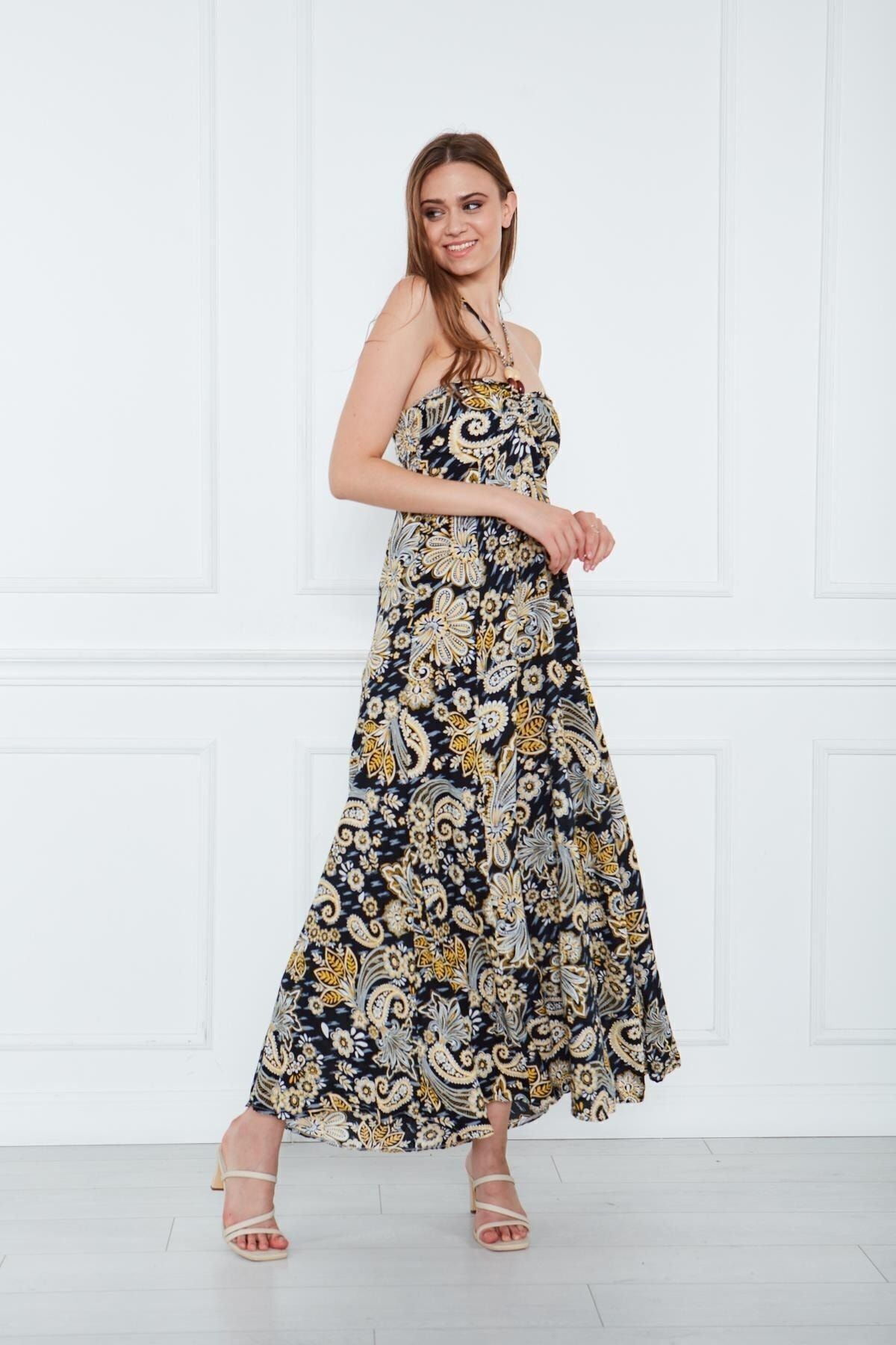 Kadın Sahil Askı Detaylı Elbise