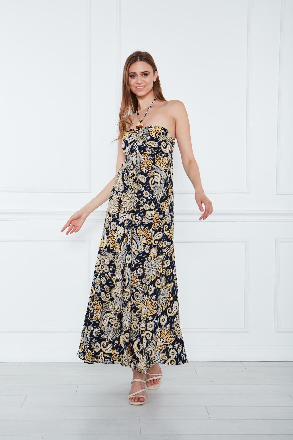 Kadın Sahil Askı Detaylı Elbise