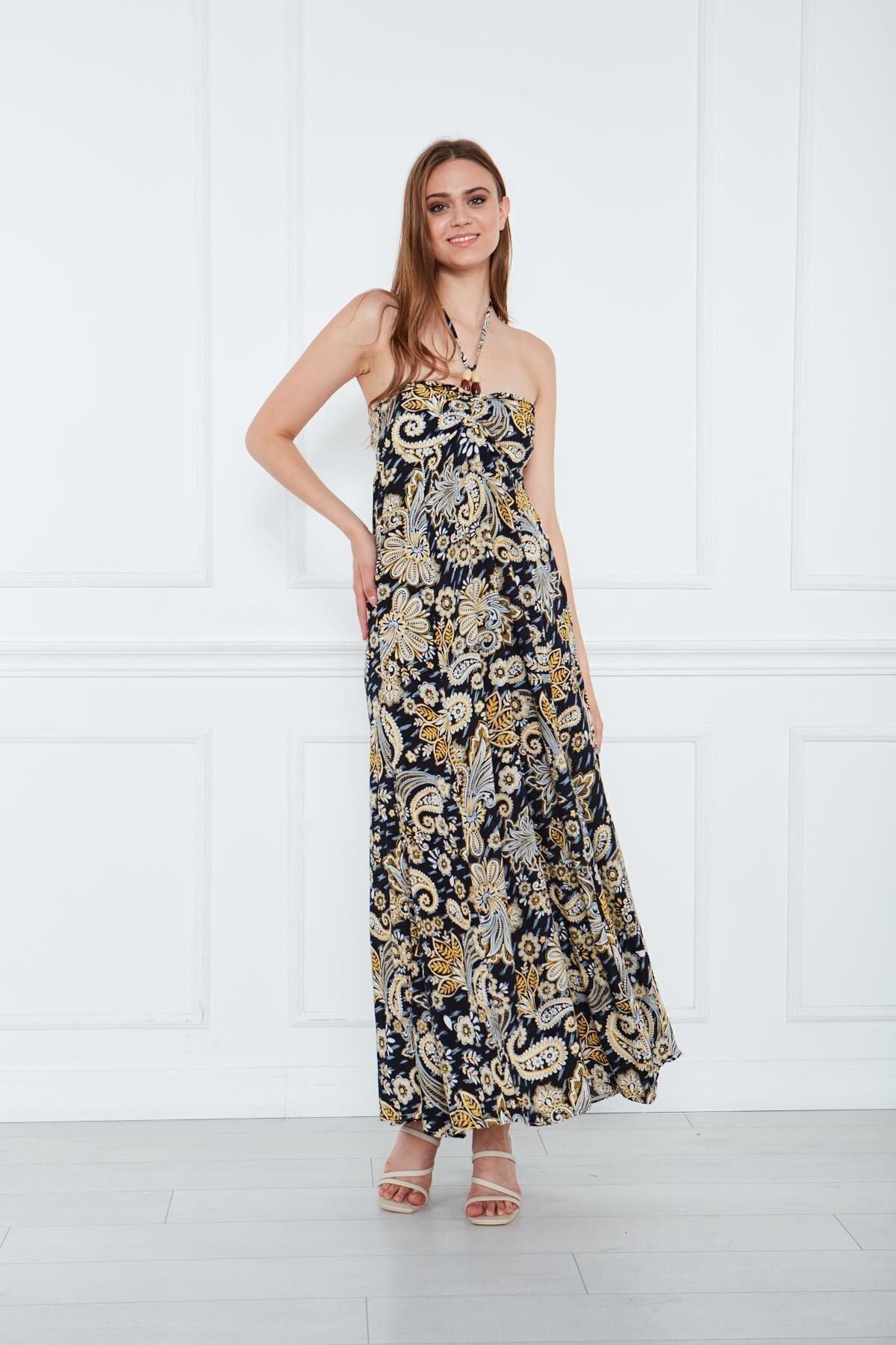 Kadın Sahil Askı Detaylı Elbise