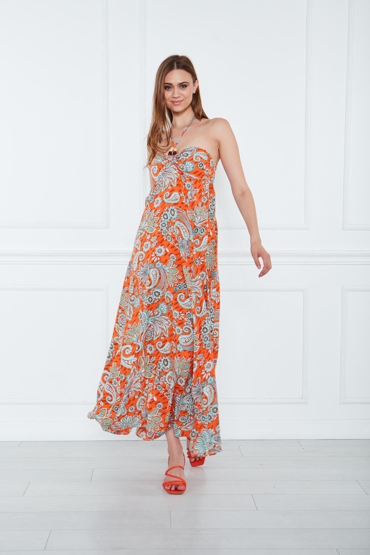 Kadın Sahil Askı Detaylı Elbise