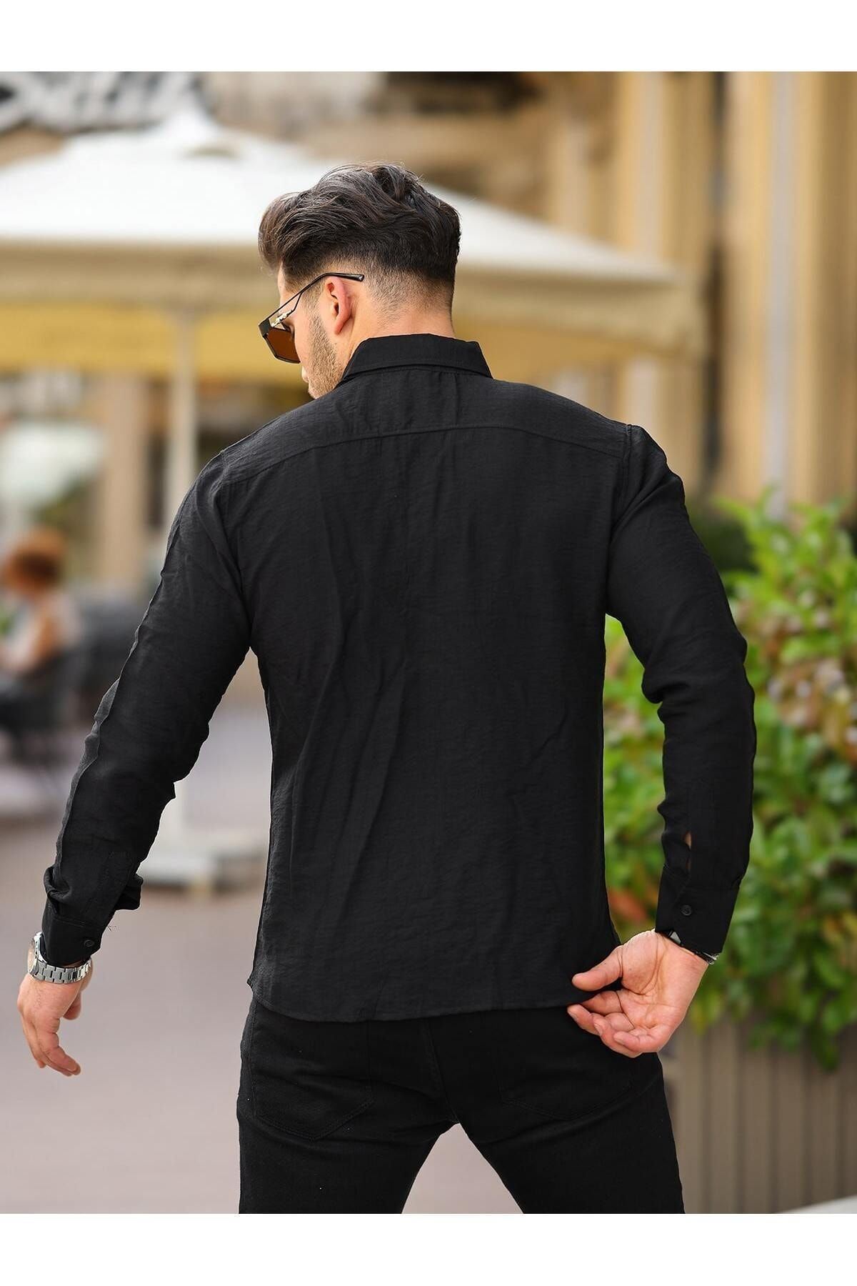 Cepsiz A Kalite Keten Slim Fit Gömlek