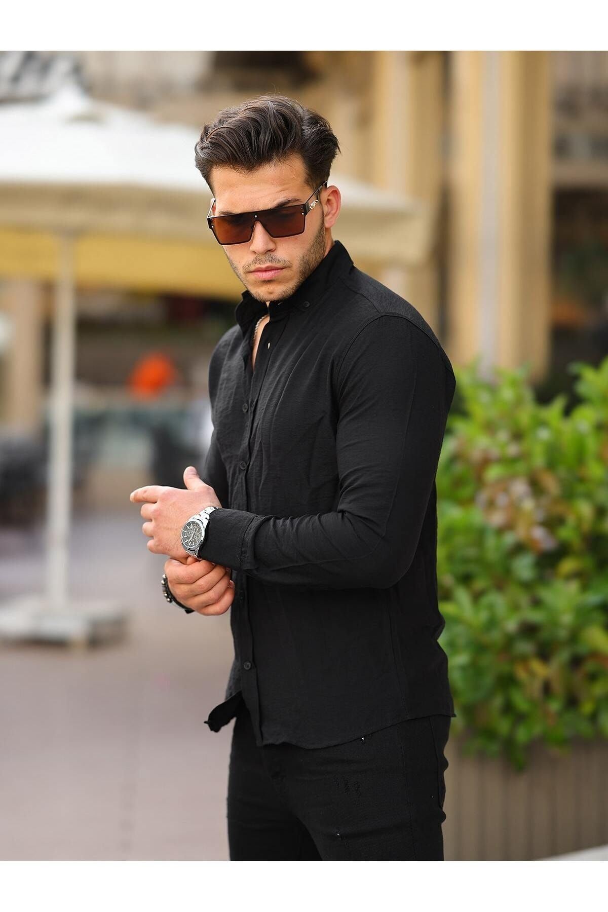 Cepsiz A Kalite Keten Slim Fit Gömlek