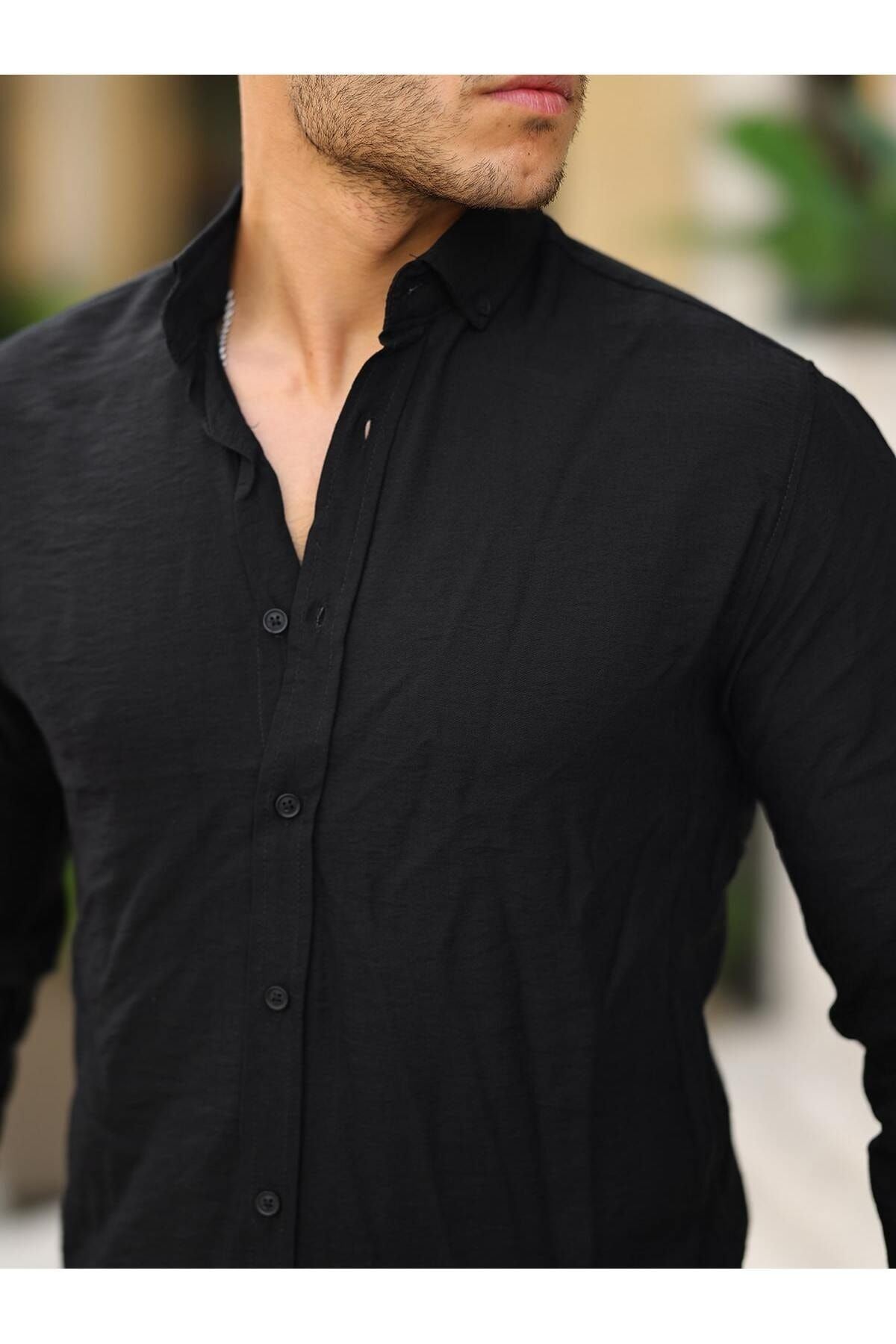 Cepsiz A Kalite Keten Slim Fit Gömlek