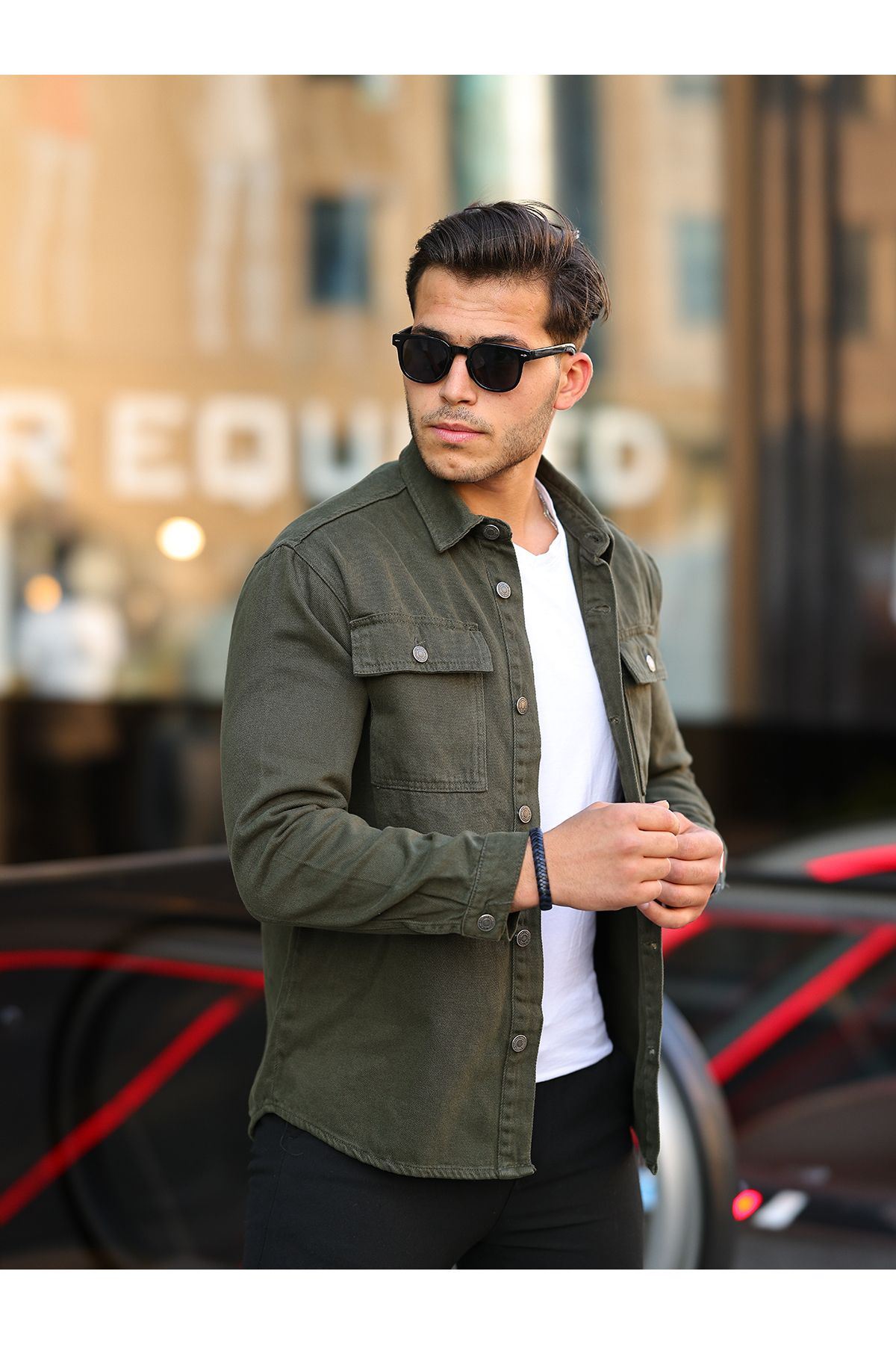 Oversize Kapak Cepli Kot Gömlek