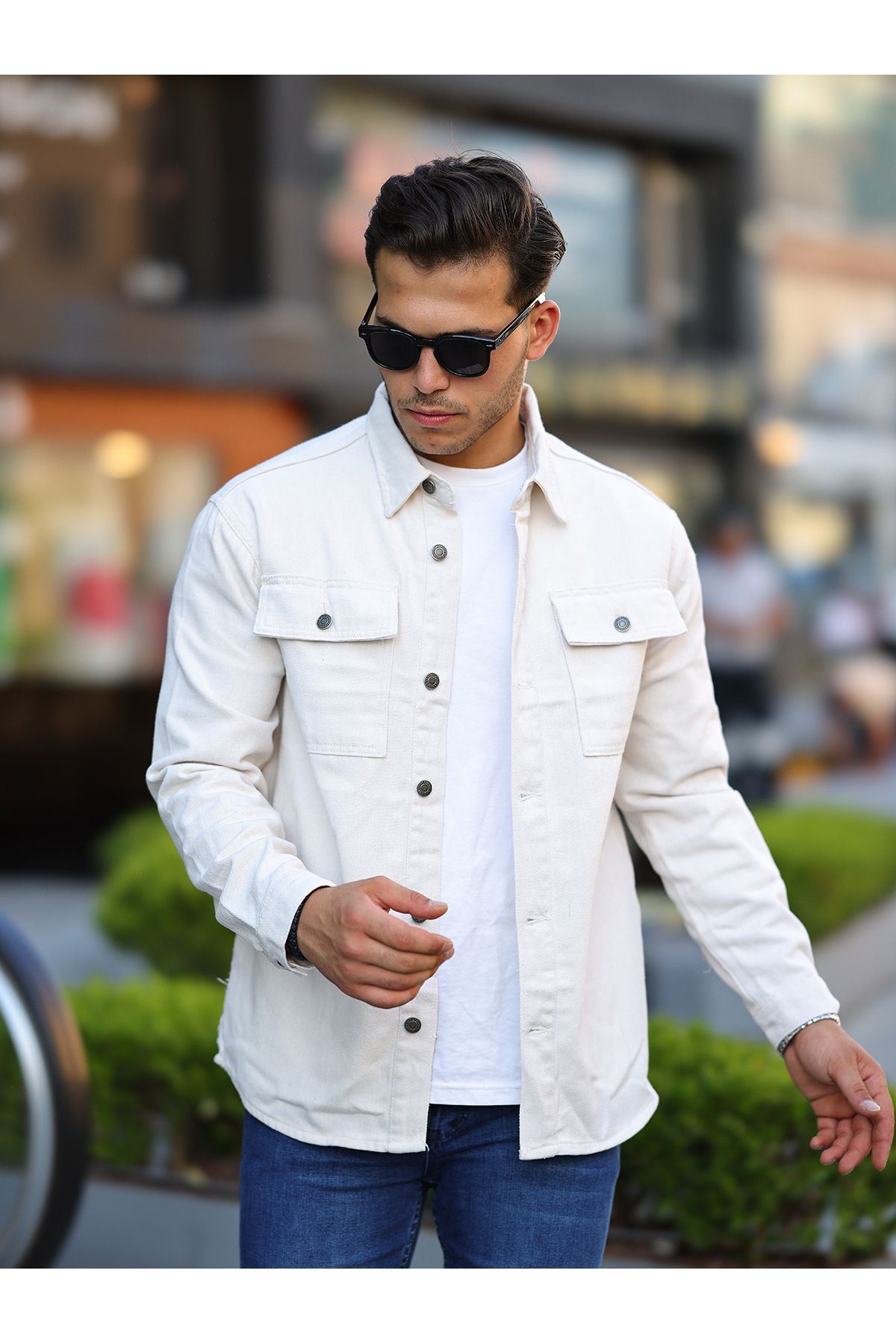 Oversize Kapak Cepli Kot Gömlek