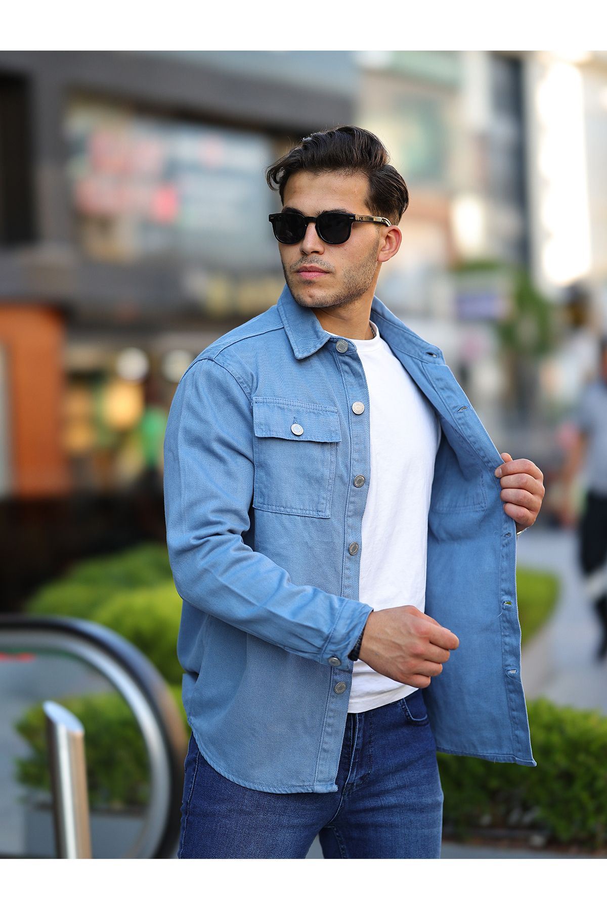 Oversize Kapak Cepli Kot Gömlek