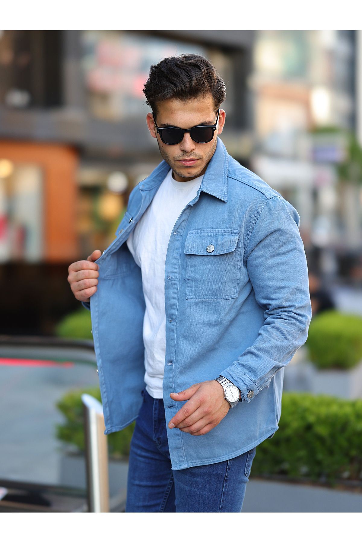 Oversize Kapak Cepli Kot Gömlek