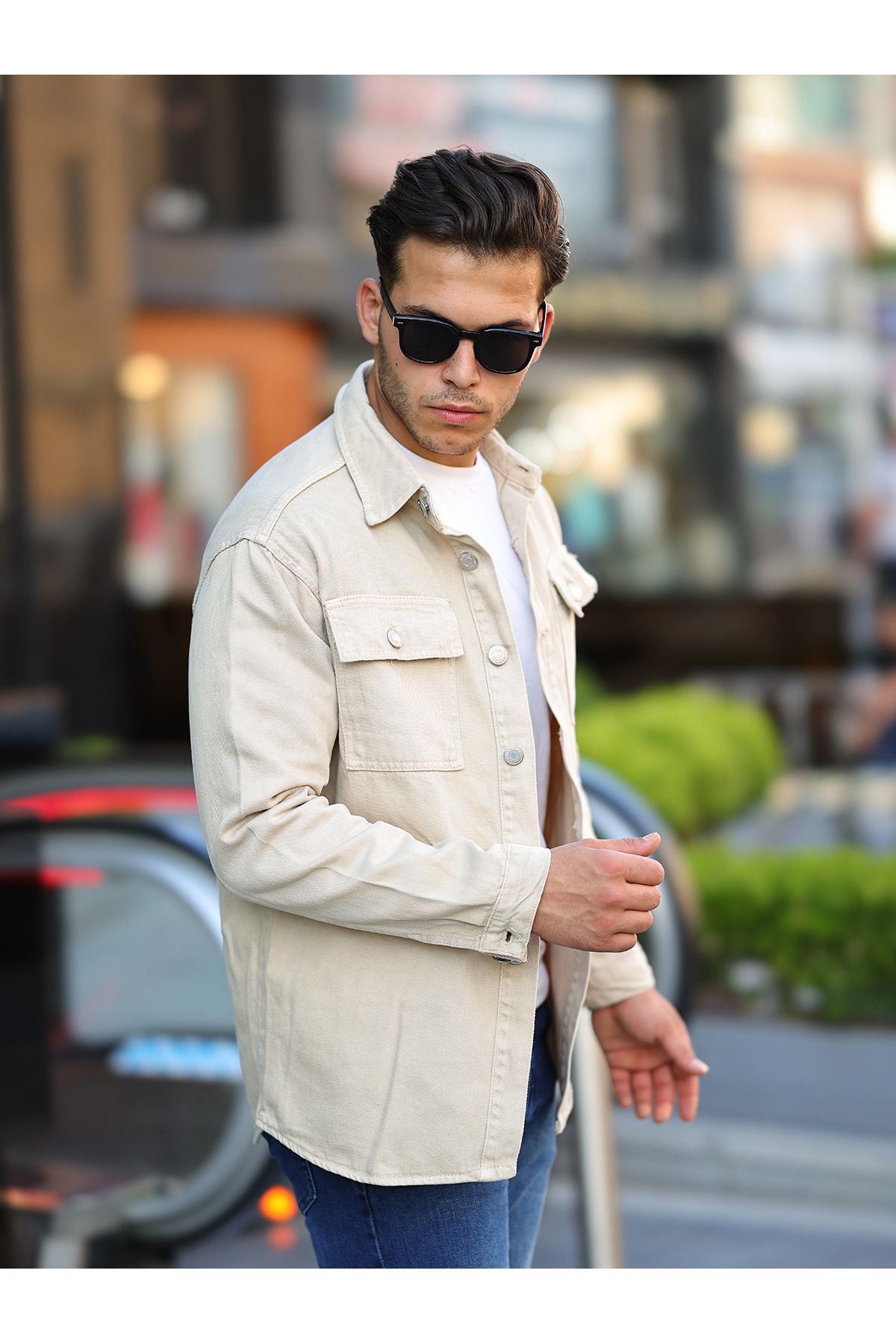 Oversize Kapak Cepli Kot Gömlek