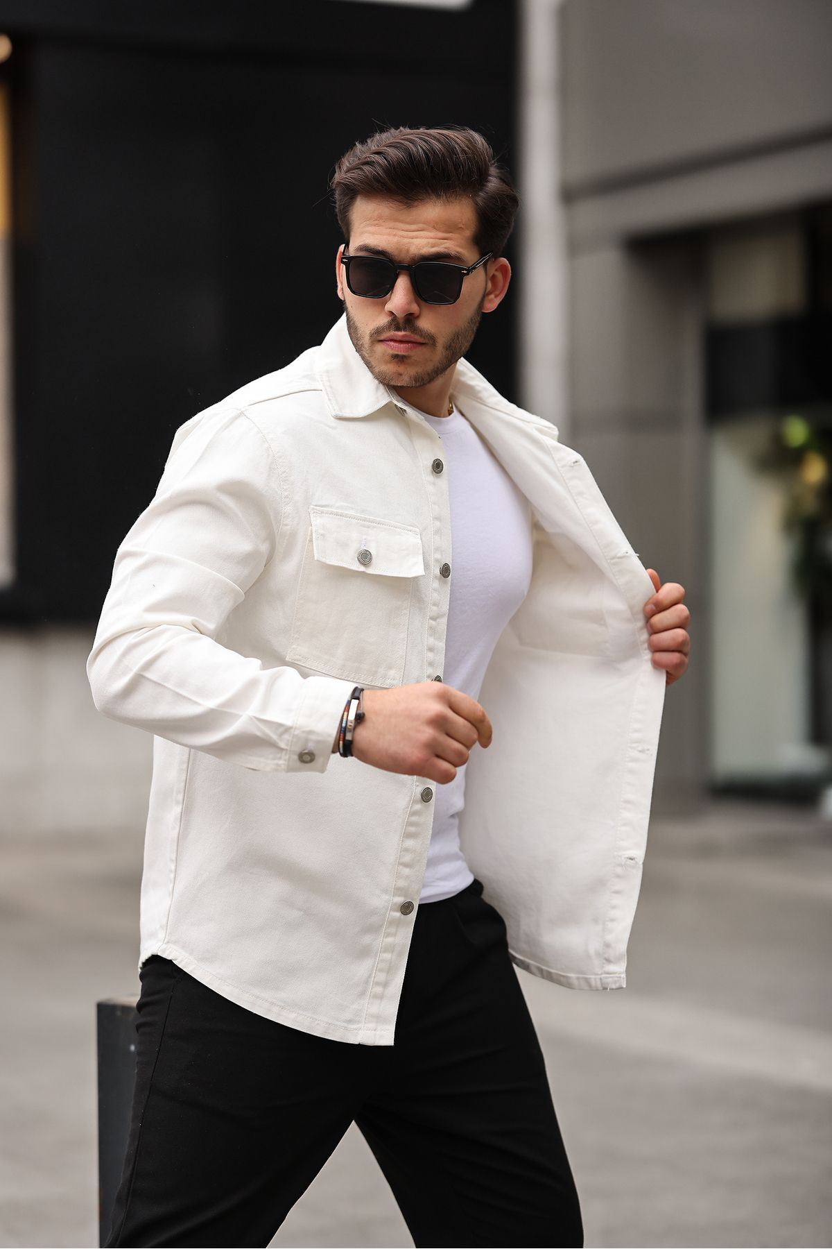 Oversize Kapak Cepli Kot Gömlek