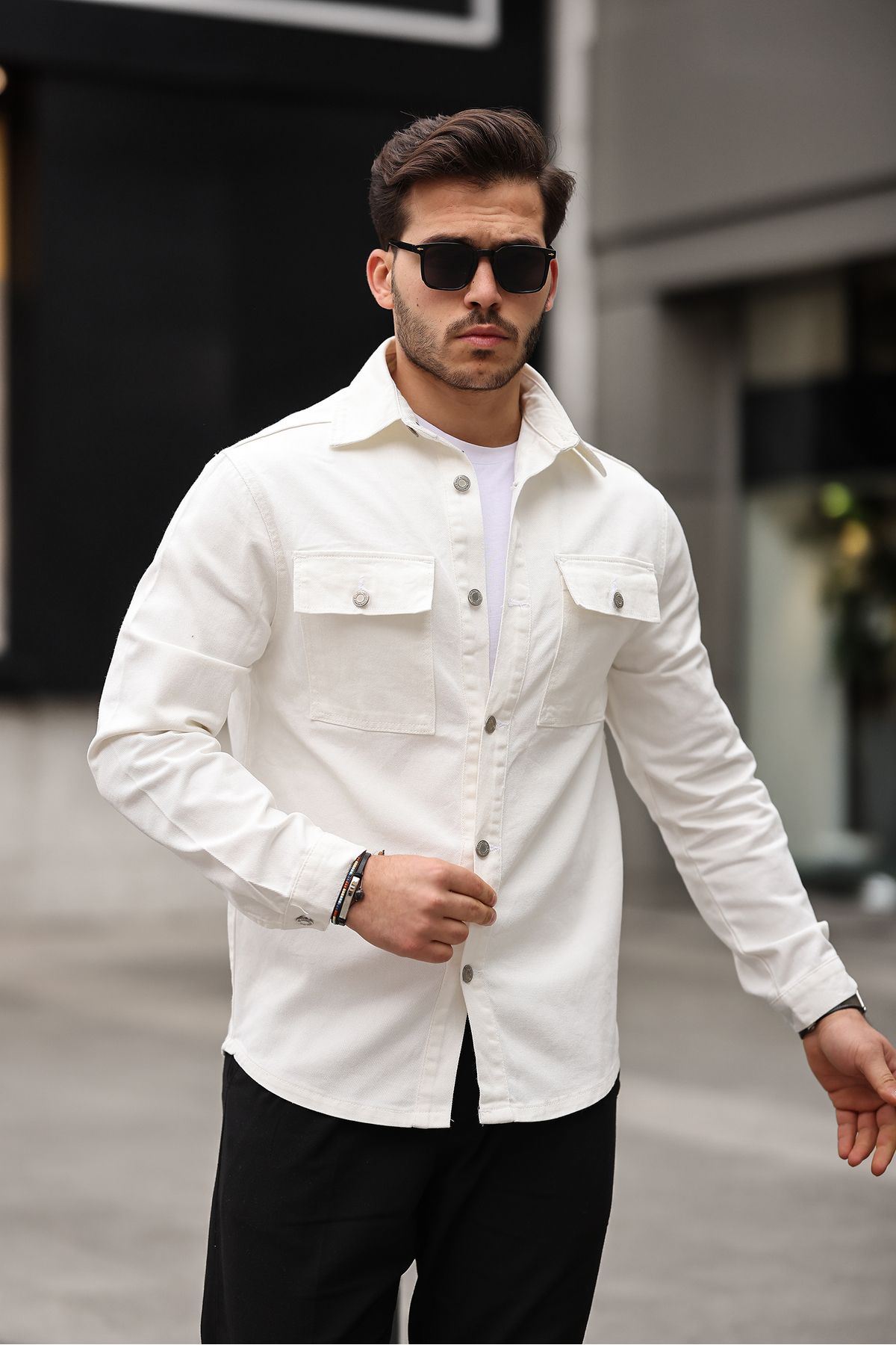 Oversize Kapak Cepli Kot Gömlek