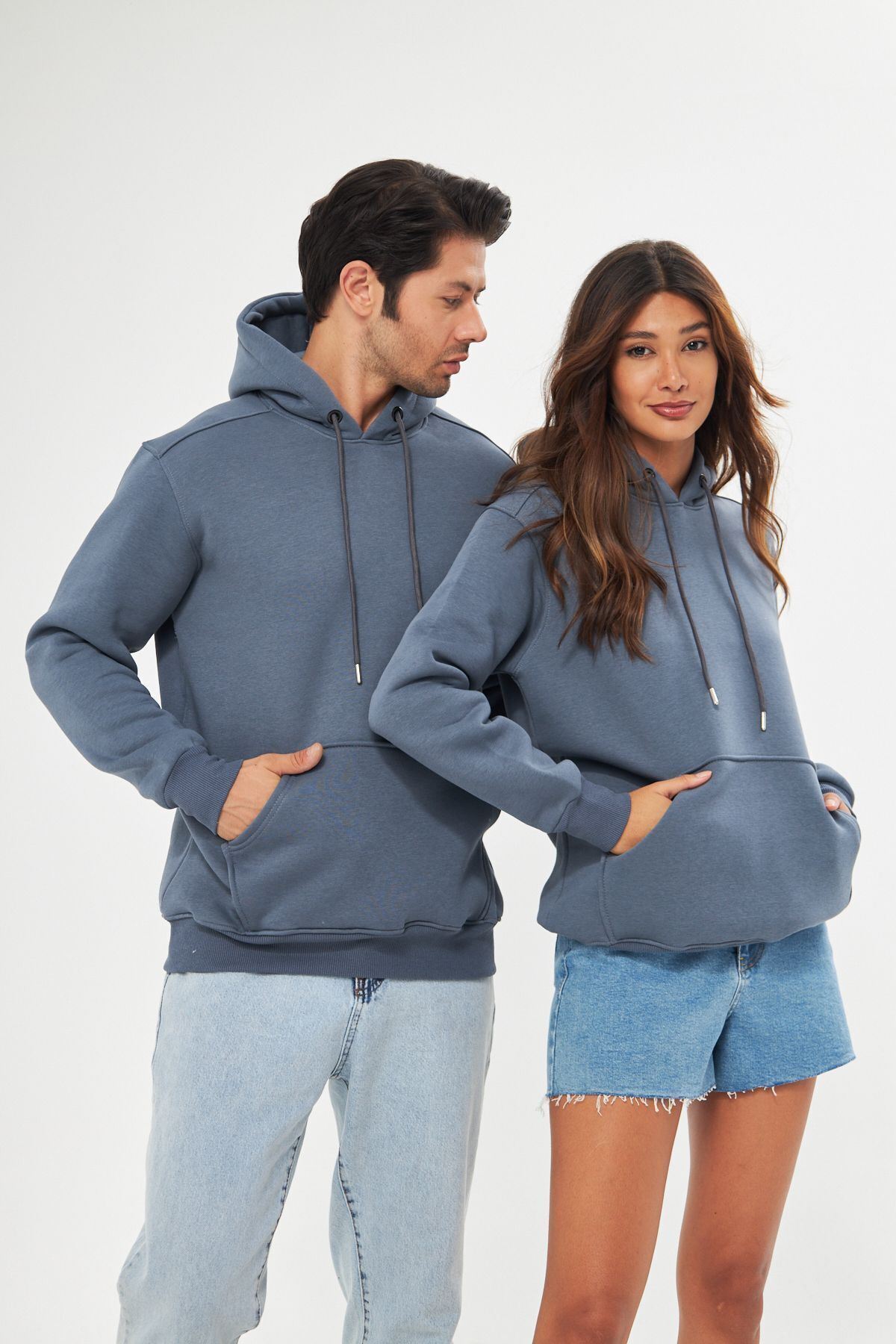 Unisex Oversize Kanguru Cepli Sweatshirt