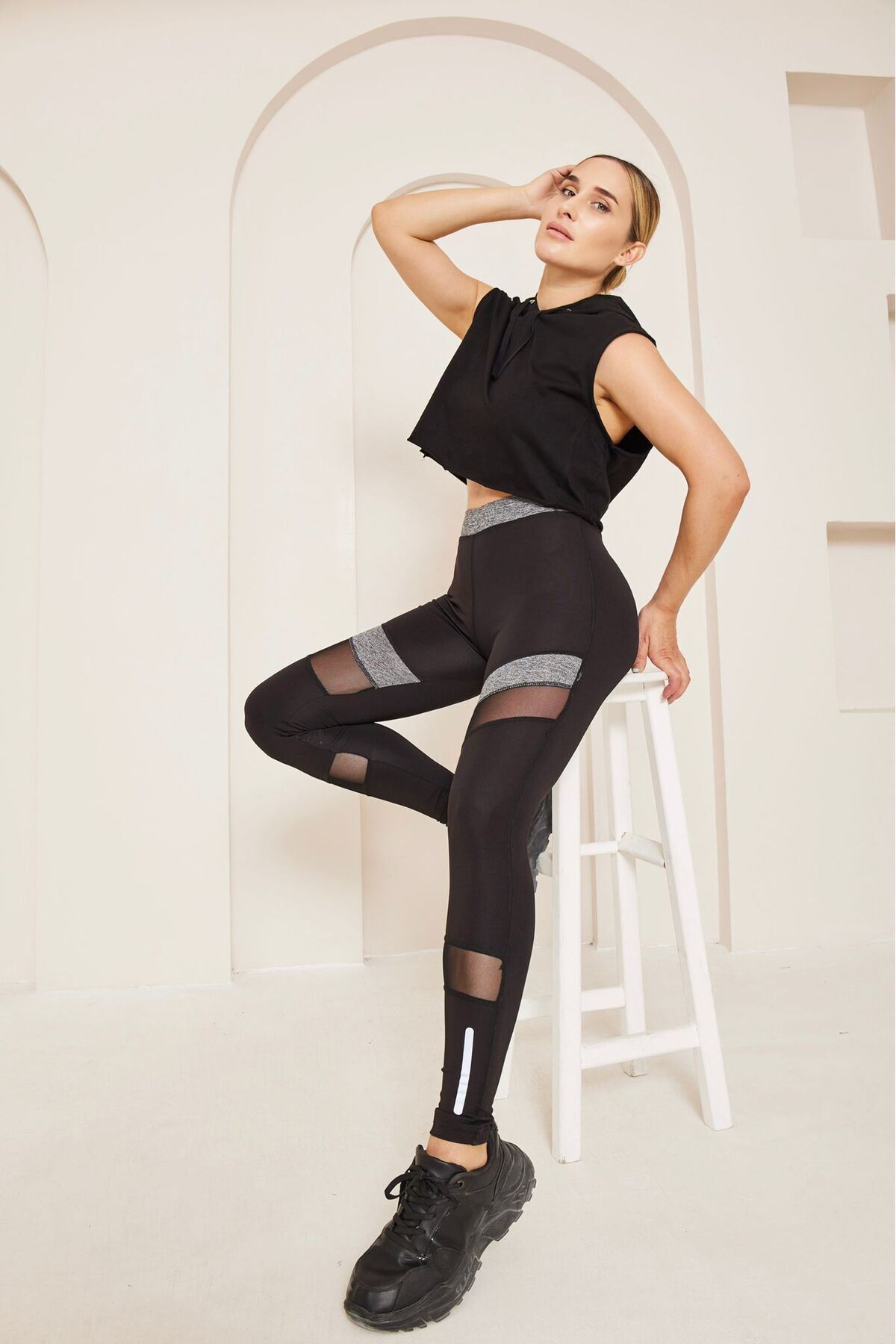 Yüksek Bel Tam Boy Sporcu Tayt