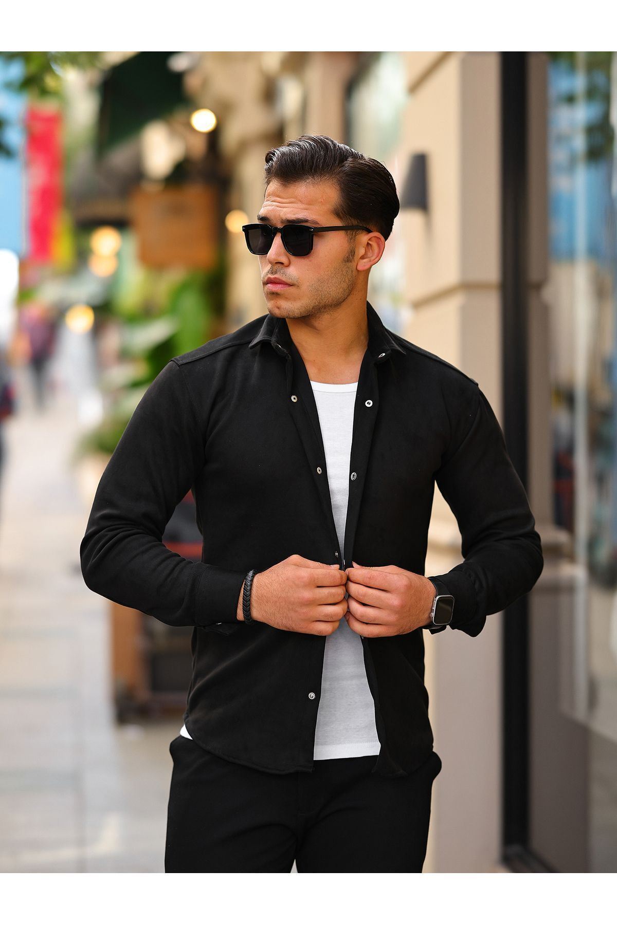 Erkek Nubuk Rahat Kalıp Gömlek