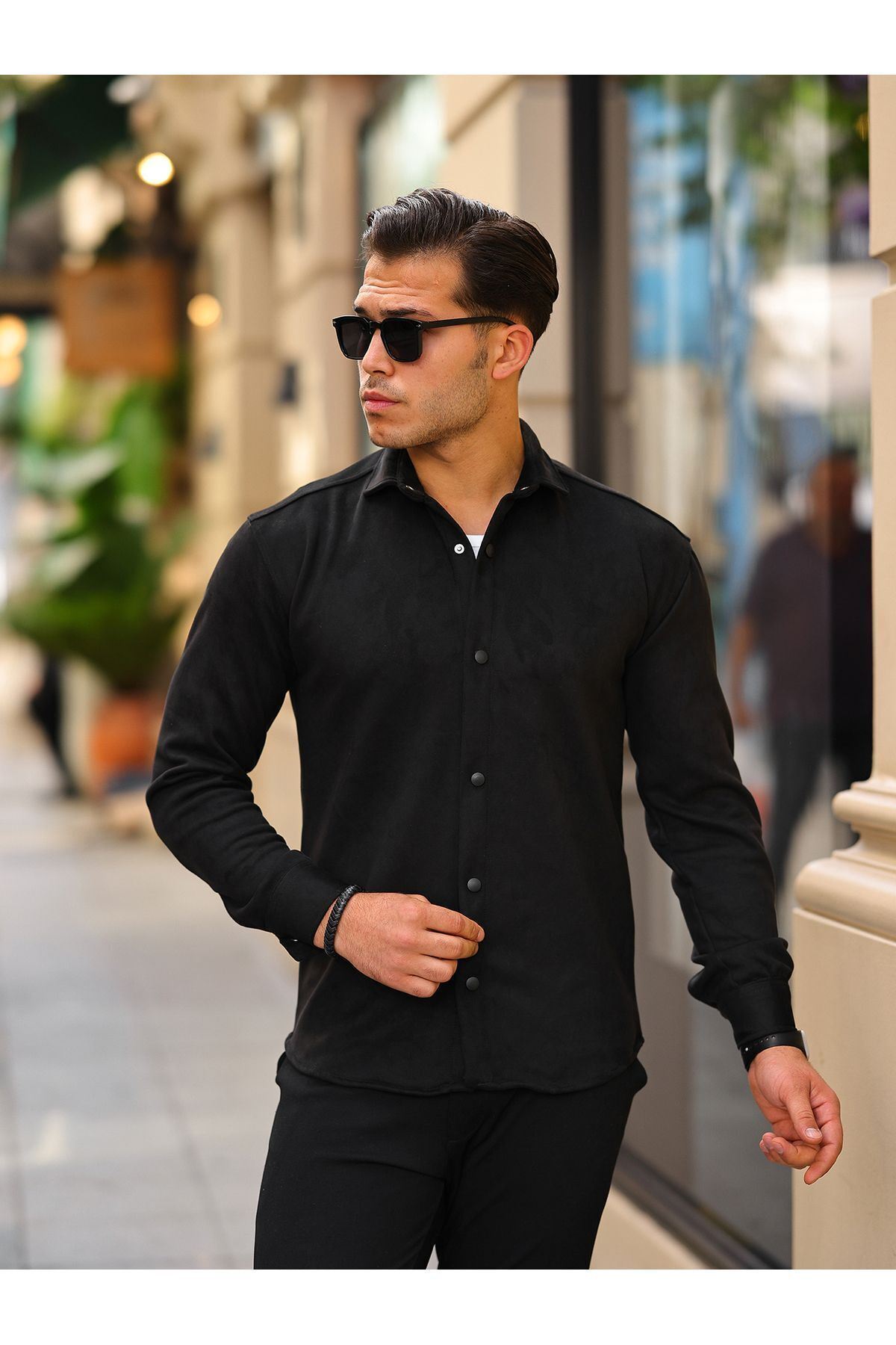 Erkek Nubuk Rahat Kalıp Gömlek
