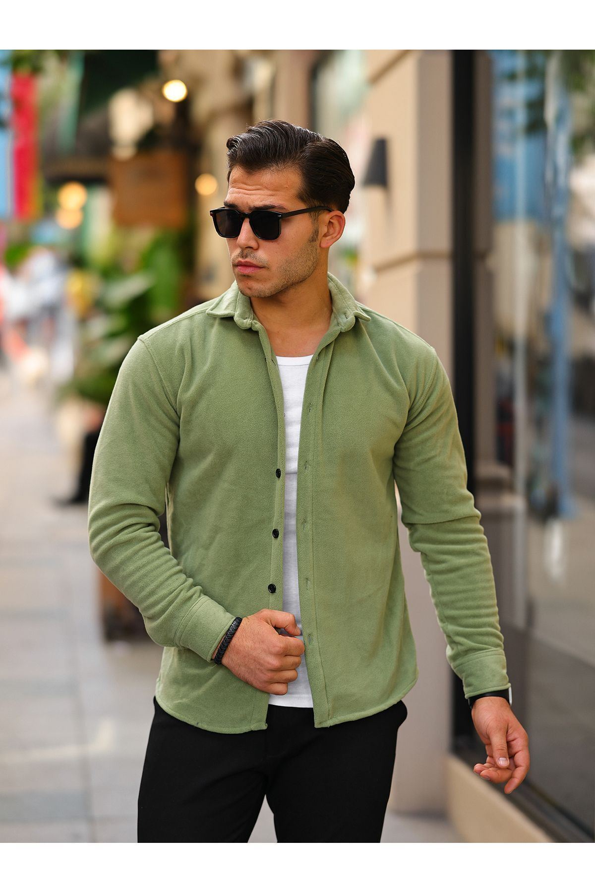 Erkek Polar Rahat Kalıp Gömlek