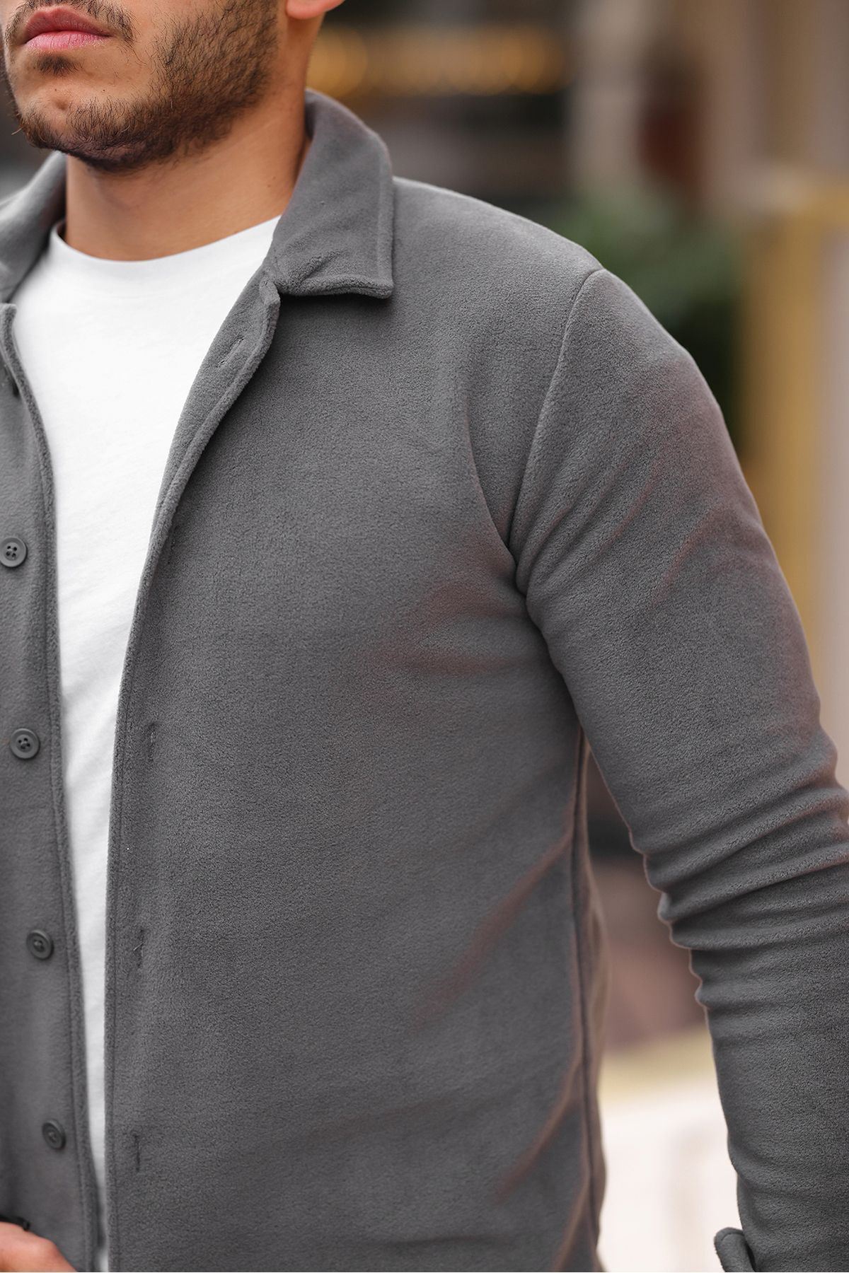 Erkek Polar Rahat Kalıp Gömlek