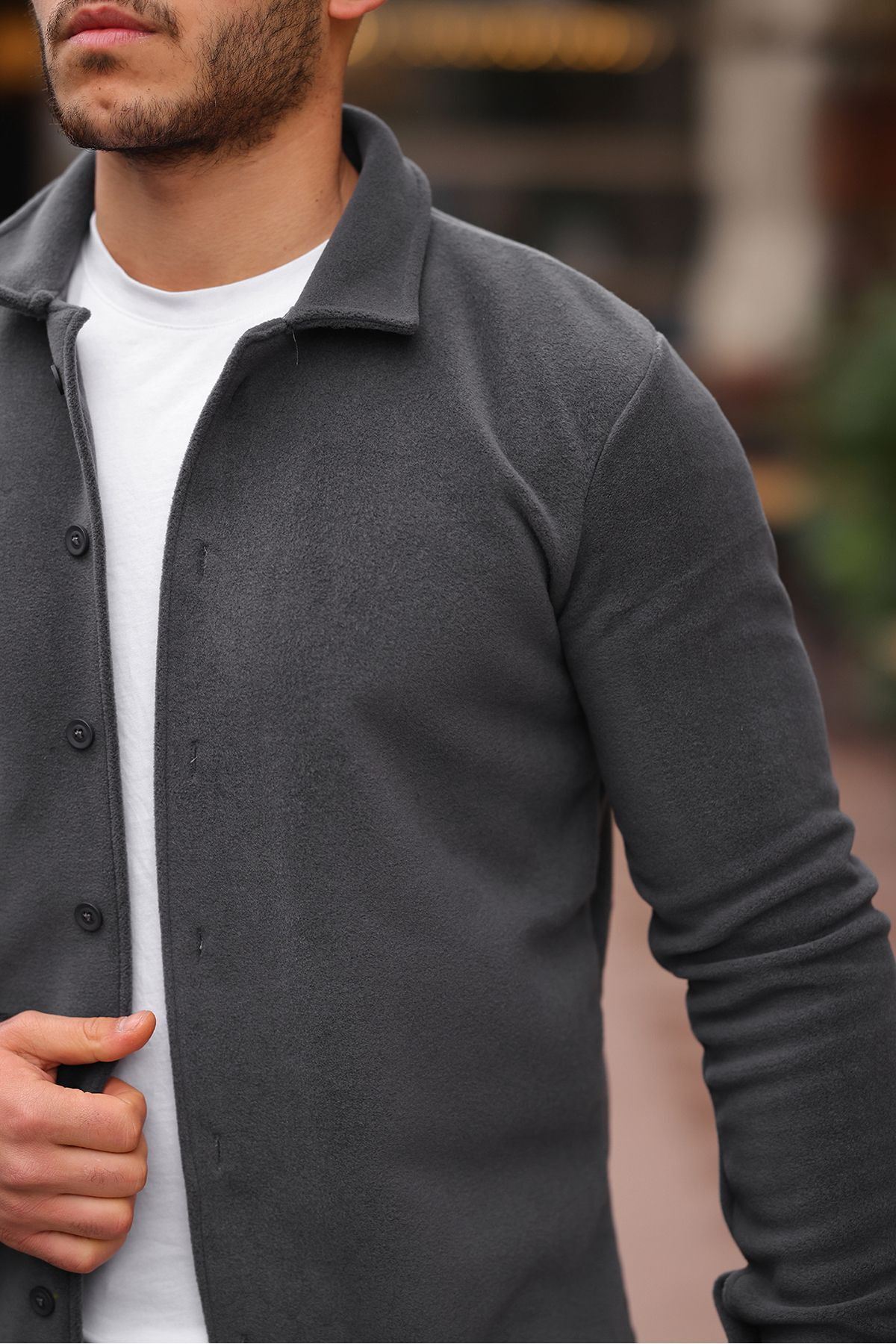 Erkek Polar Rahat Kalıp Gömlek