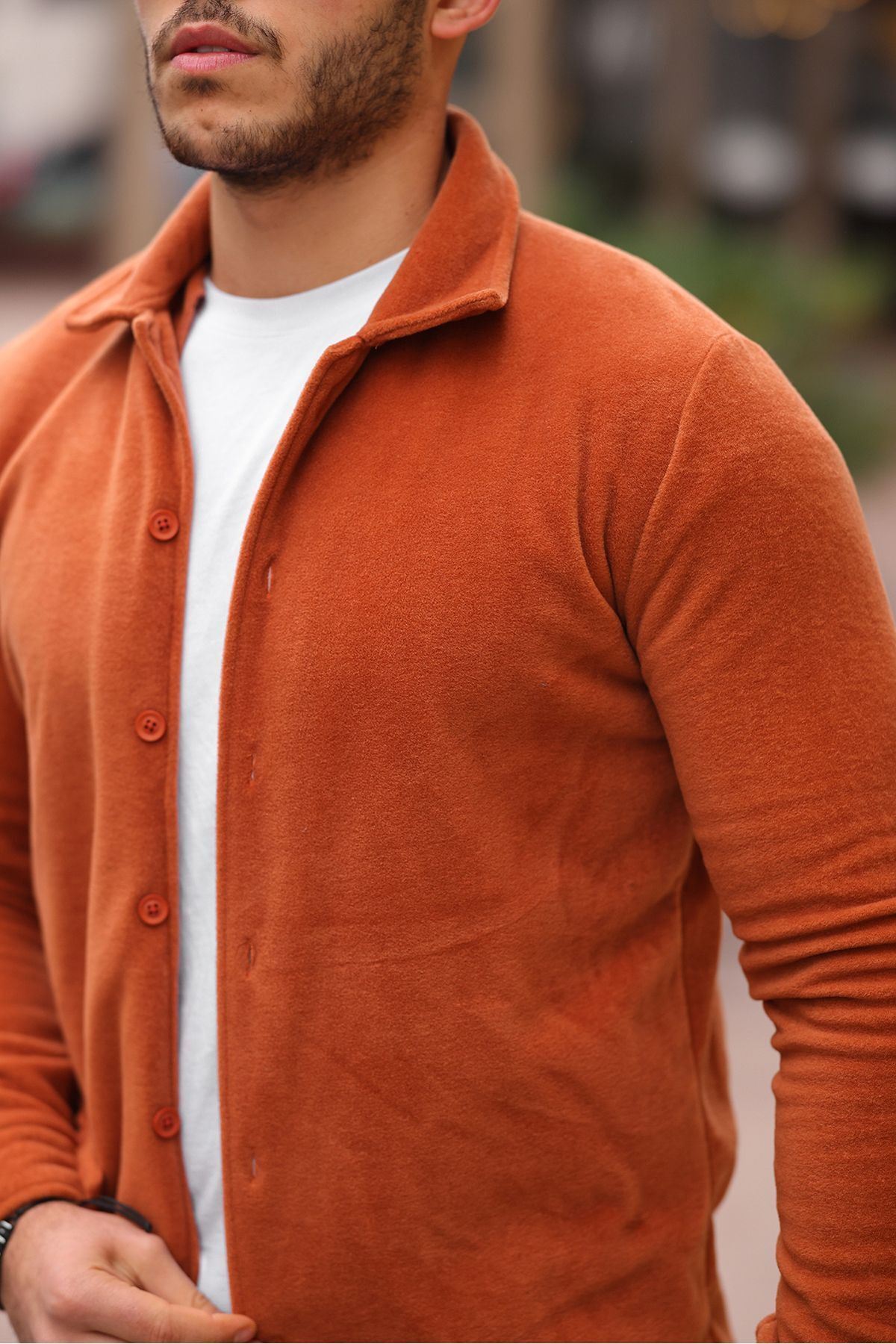 Erkek Polar Rahat Kalıp Gömlek