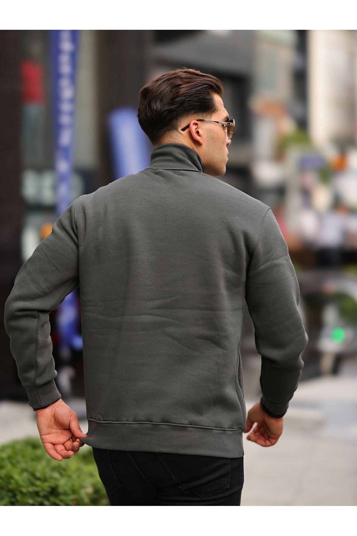 Boğazlı Cepli Üç iplik sweat