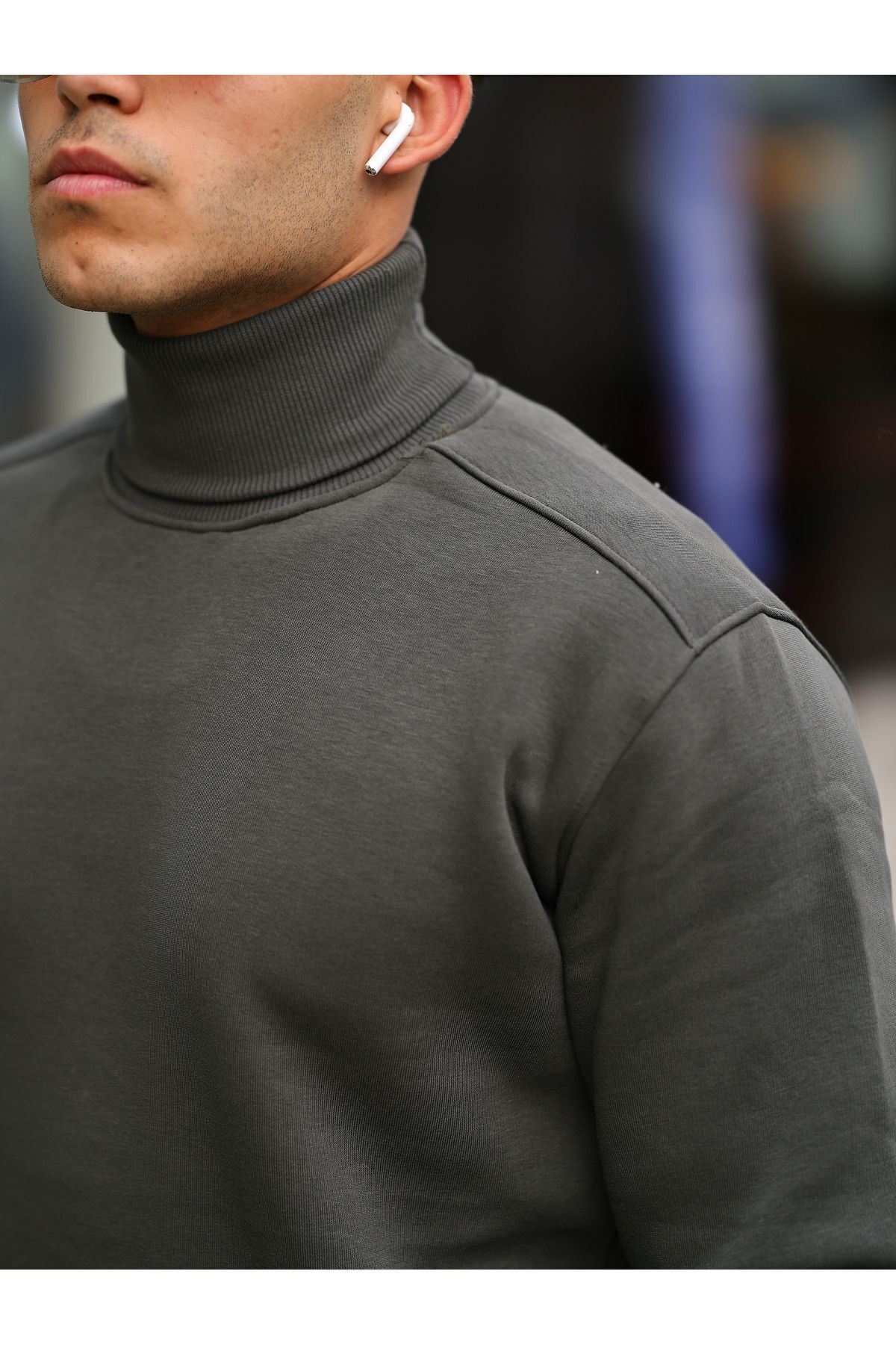 Boğazlı Cepli Üç iplik sweat