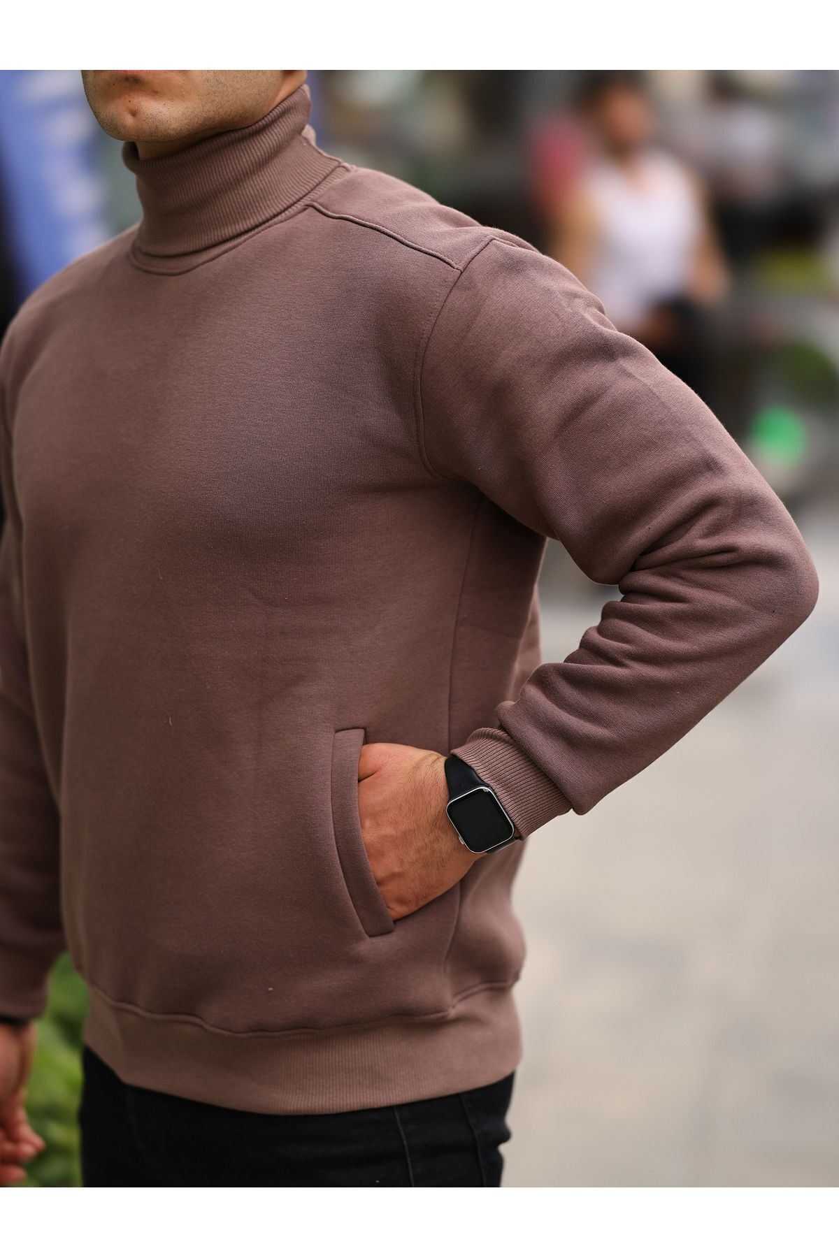 Boğazlı Cepli Üç iplik sweat