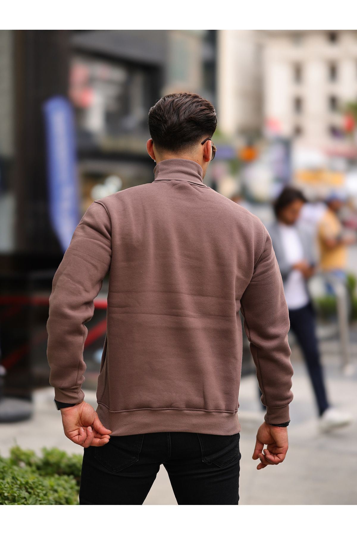 Boğazlı Cepli Üç iplik sweat