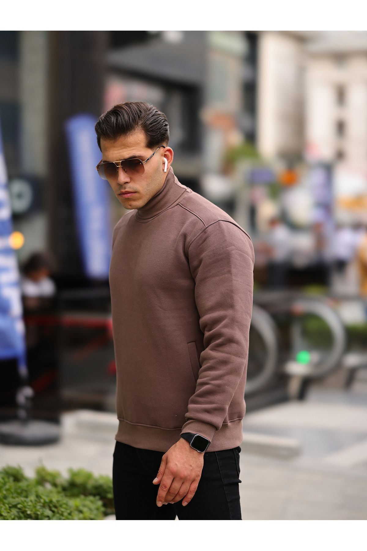 Boğazlı Cepli Üç iplik sweat