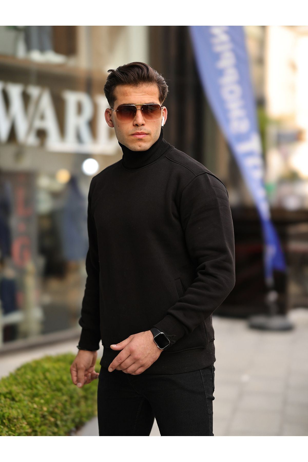 Boğazlı Cepli Üç iplik sweat