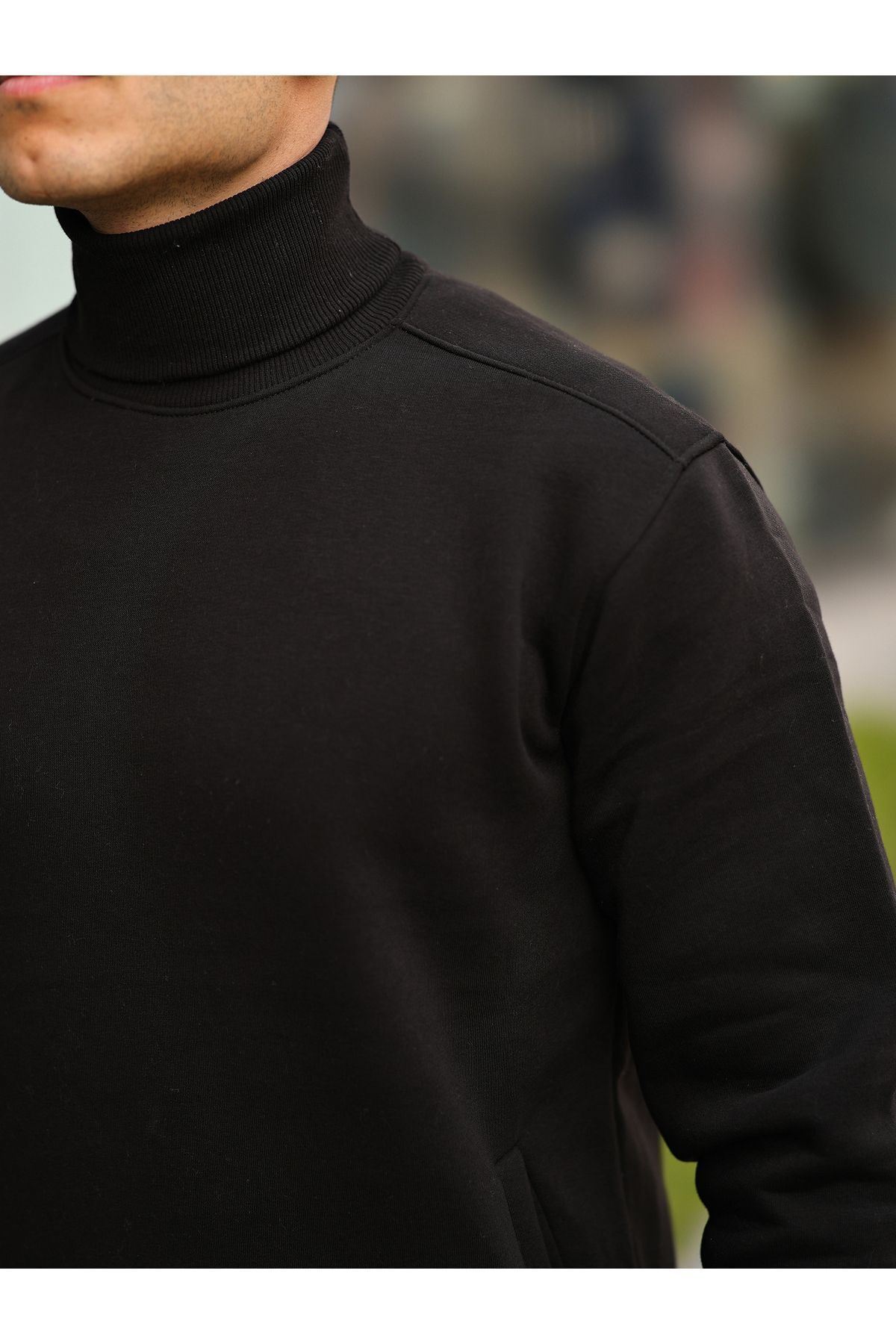 Boğazlı Cepli Üç iplik sweat