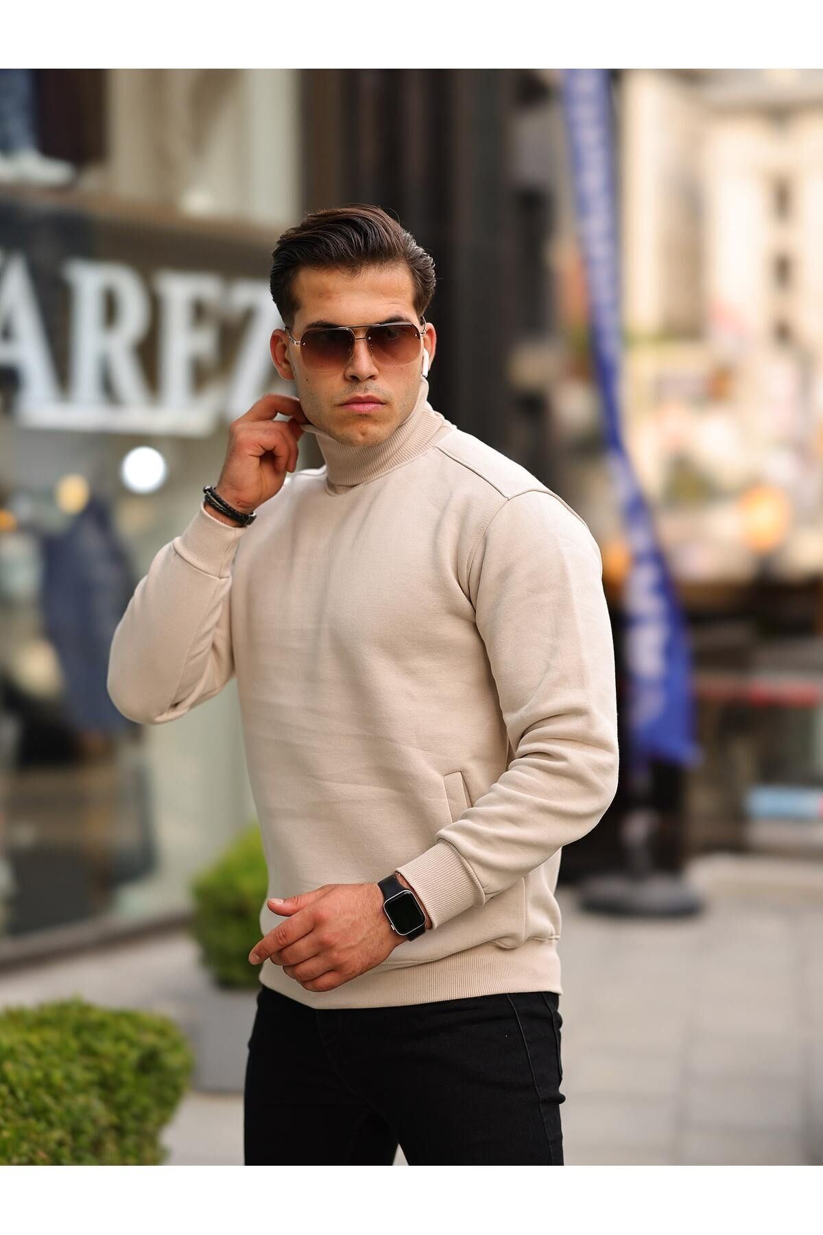 Boğazlı Cepli Üç iplik sweat