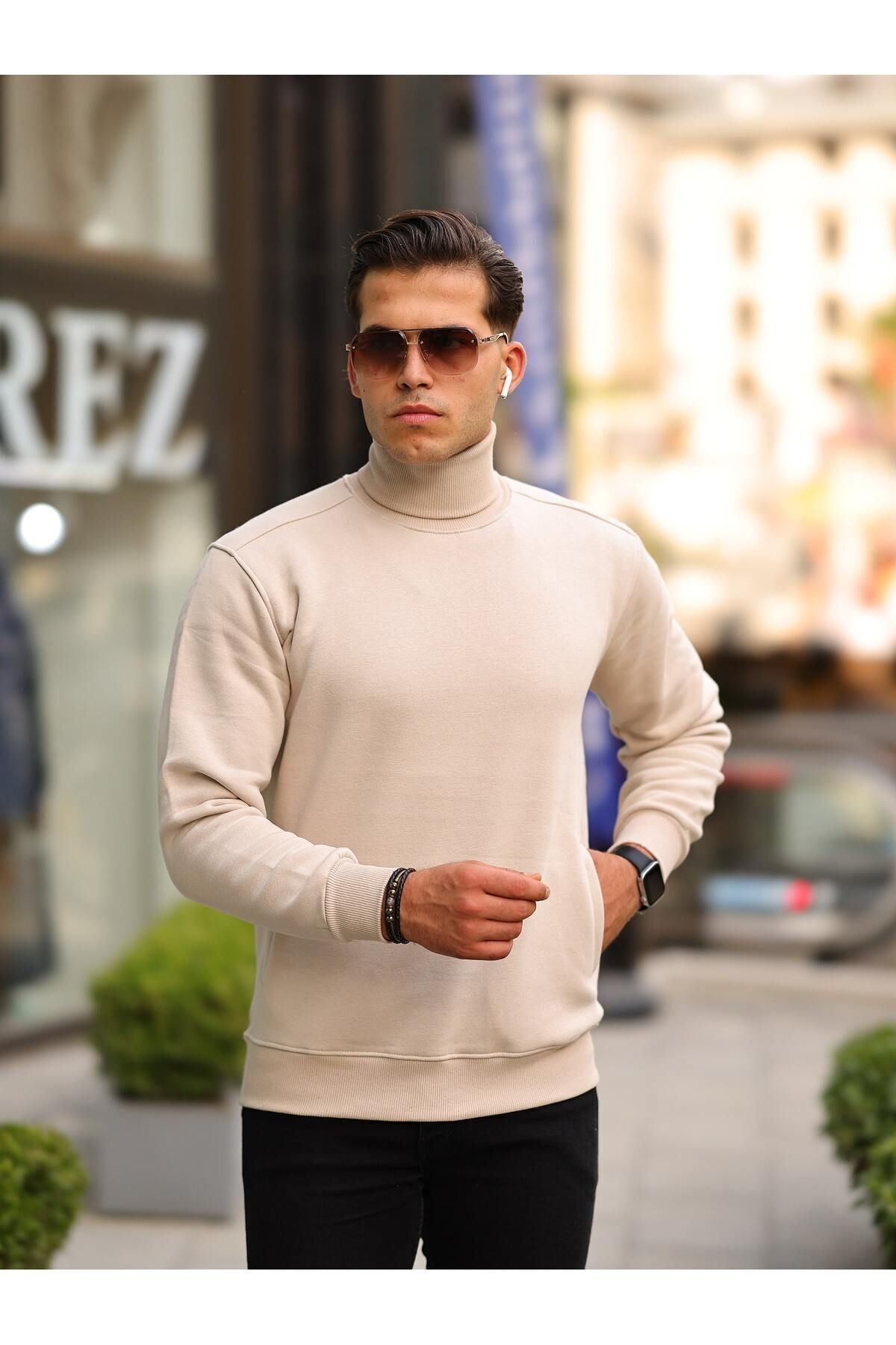 Boğazlı Cepli Üç iplik sweat