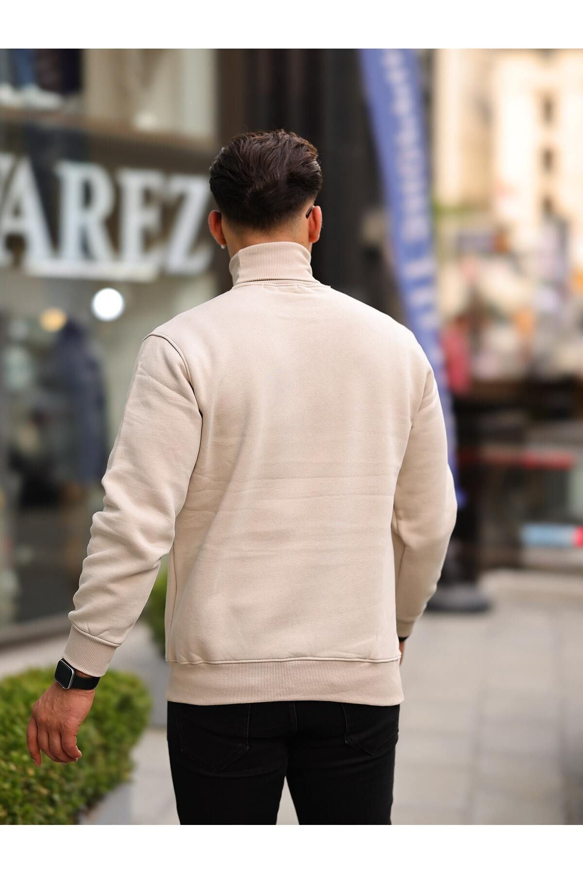 Boğazlı Cepli Üç iplik sweat