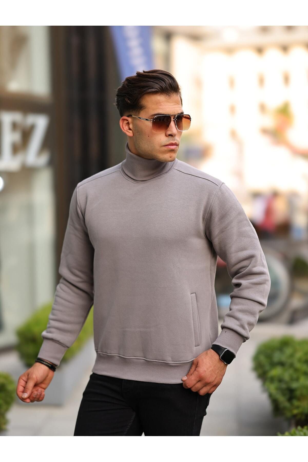 Boğazlı Cepli Üç iplik sweat