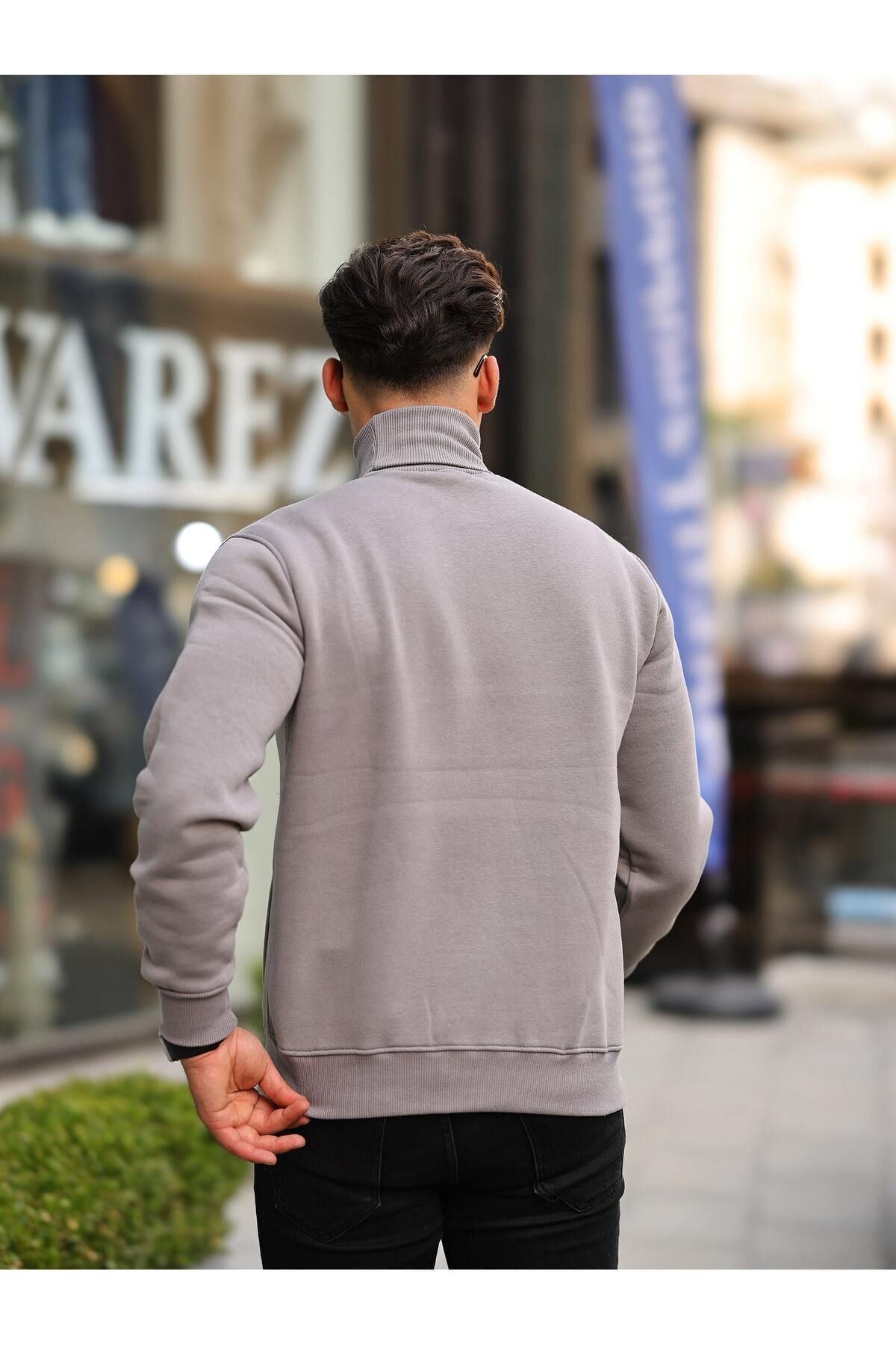 Boğazlı Cepli Üç iplik sweat