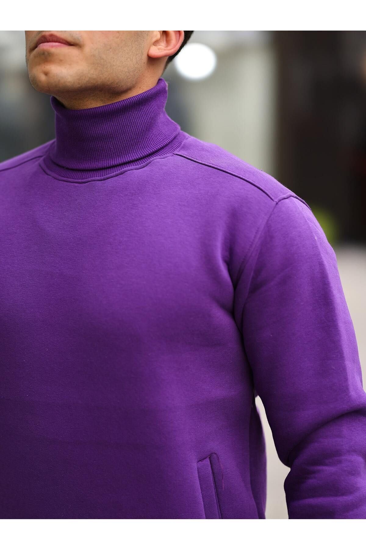 Boğazlı Cepli Üç iplik sweat