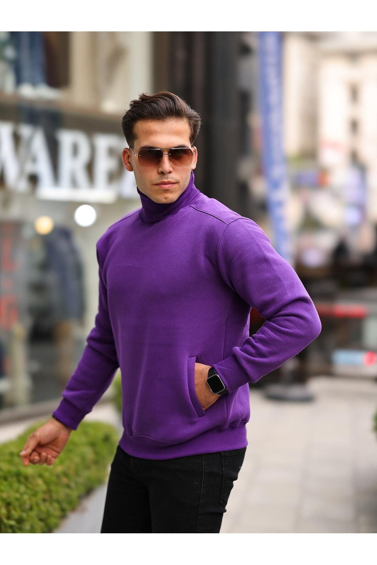 Boğazlı Cepli Üç iplik sweat