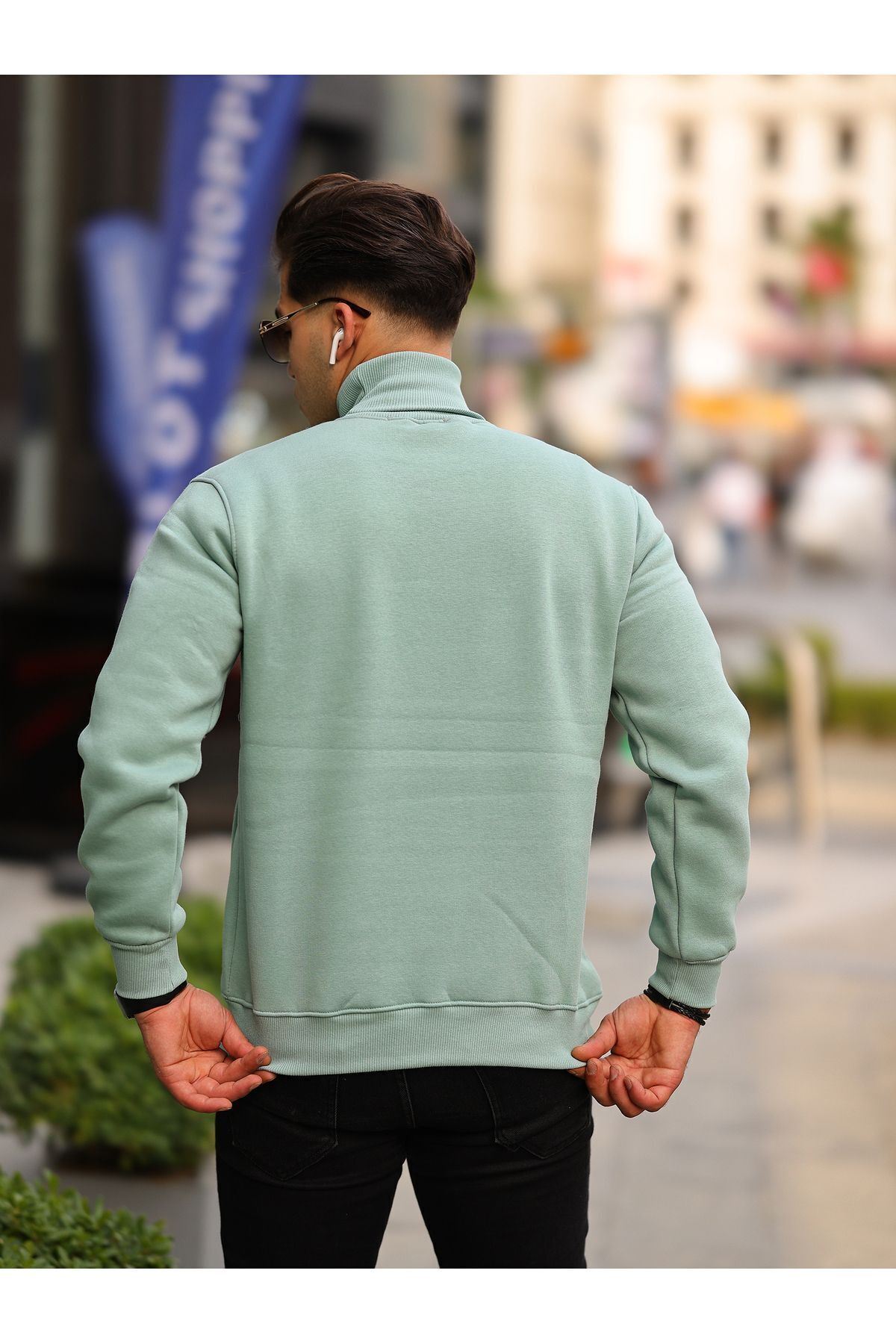 Boğazlı Cepli Üç iplik sweat