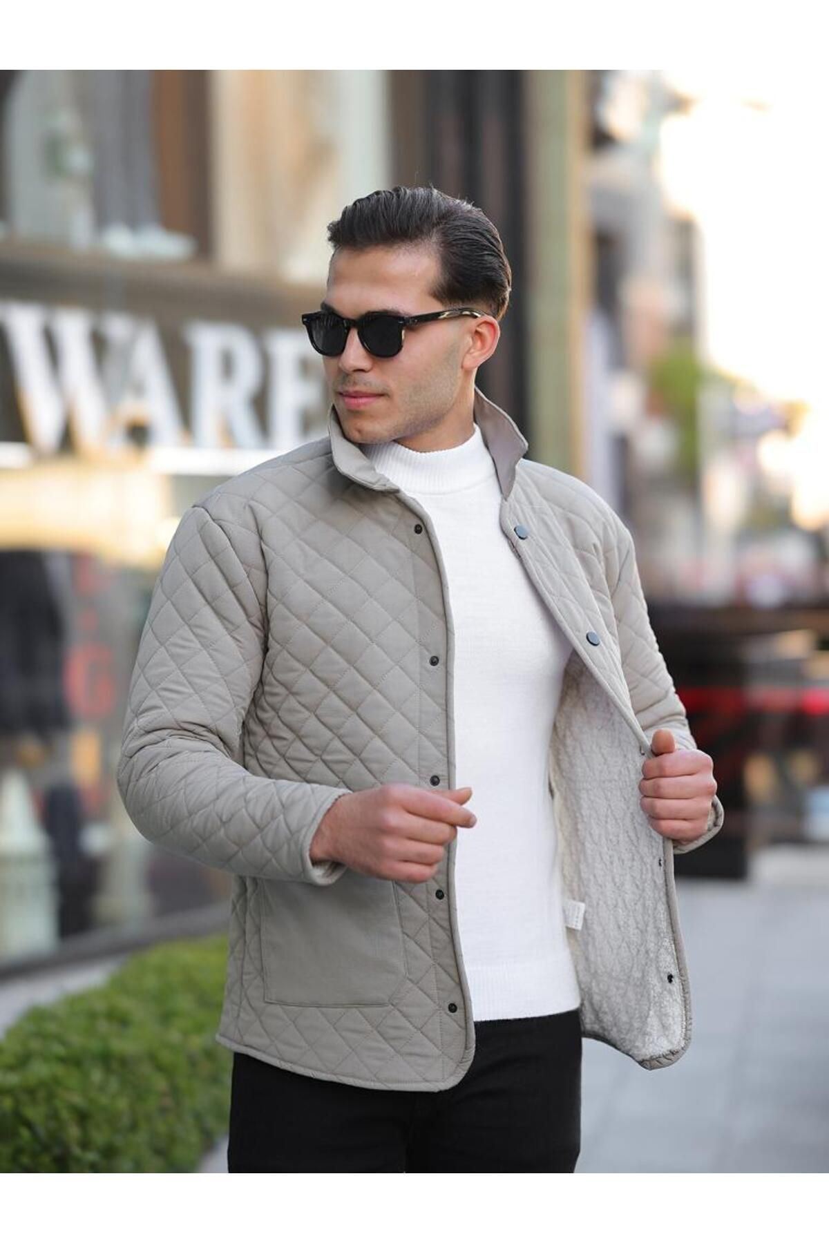 Çıtçıtlı Kürklü Kapitone Mont