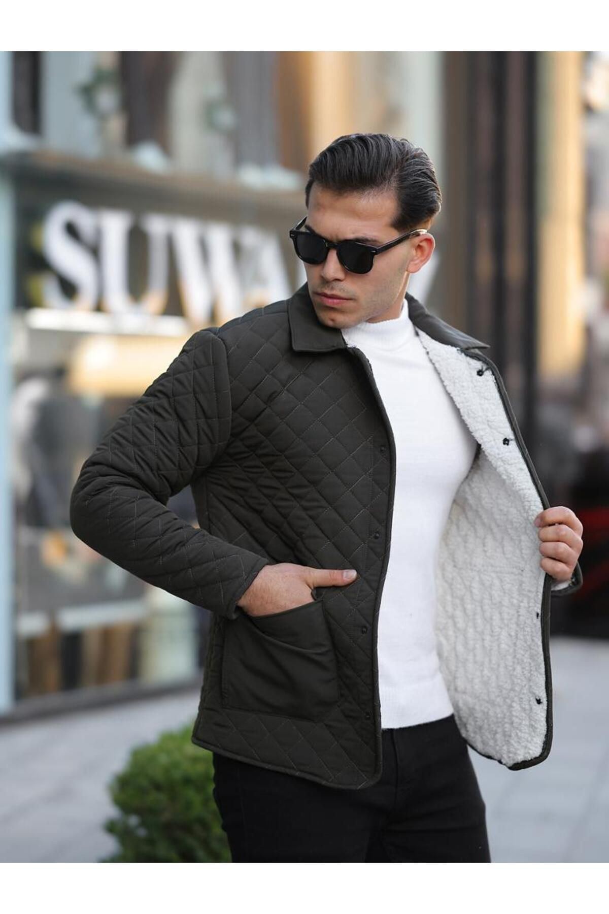 Çıtçıtlı Kürklü Kapitone Mont