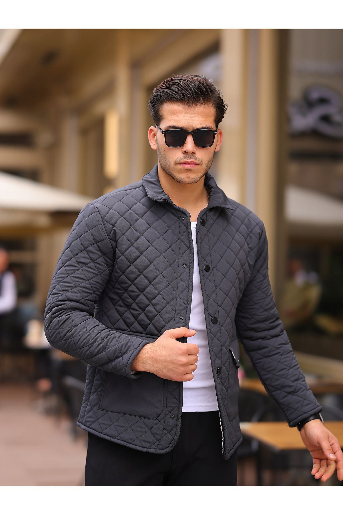 Çıtçıtlı Kapitone Mont