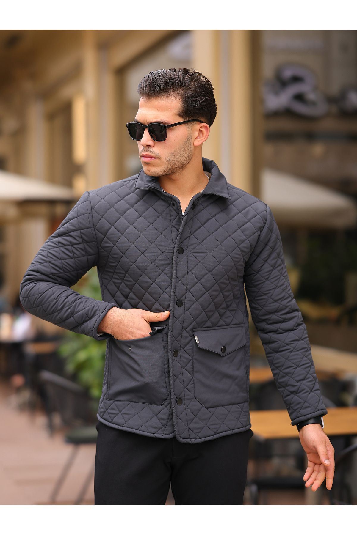 Çıtçıtlı Kapitone Mont